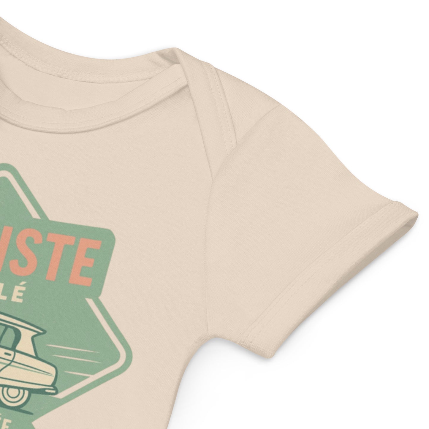 Organic Baby Romper – Citroën Ami 6 “Amigiste Décalé – Vitre Inversé, Esprit Libre”