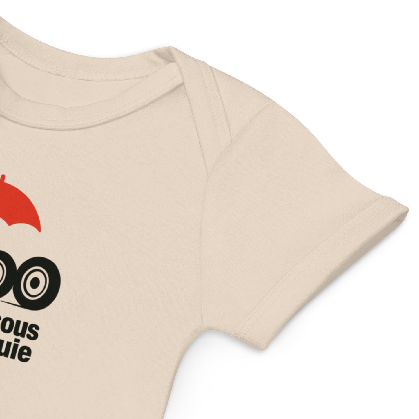 Barboteuse bio pour bébé – « 4 roues sous un parapluie »