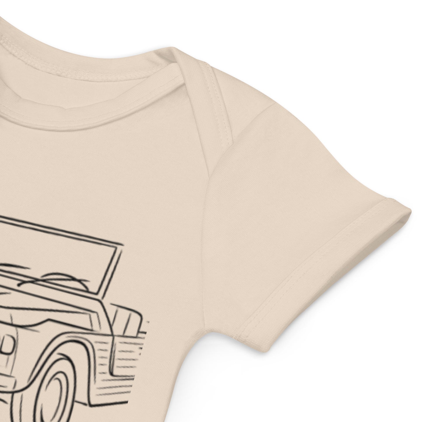 Baby Romper “Citroën Méhari Line Art” – Biologisch Katoen | Méhari Collectie