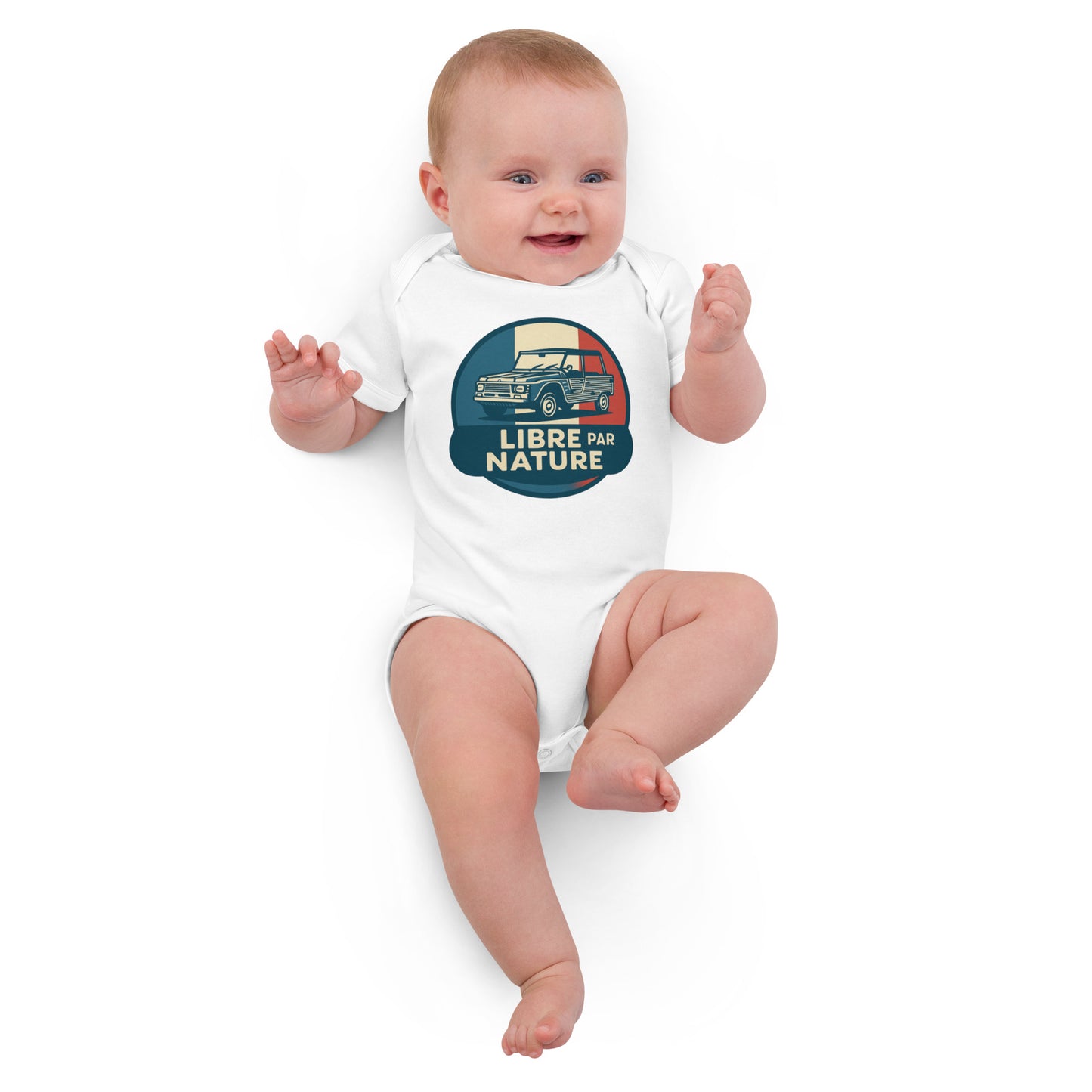 Barboteuse Bébé Bio – Citroën Méhari « Libre par Nature »
