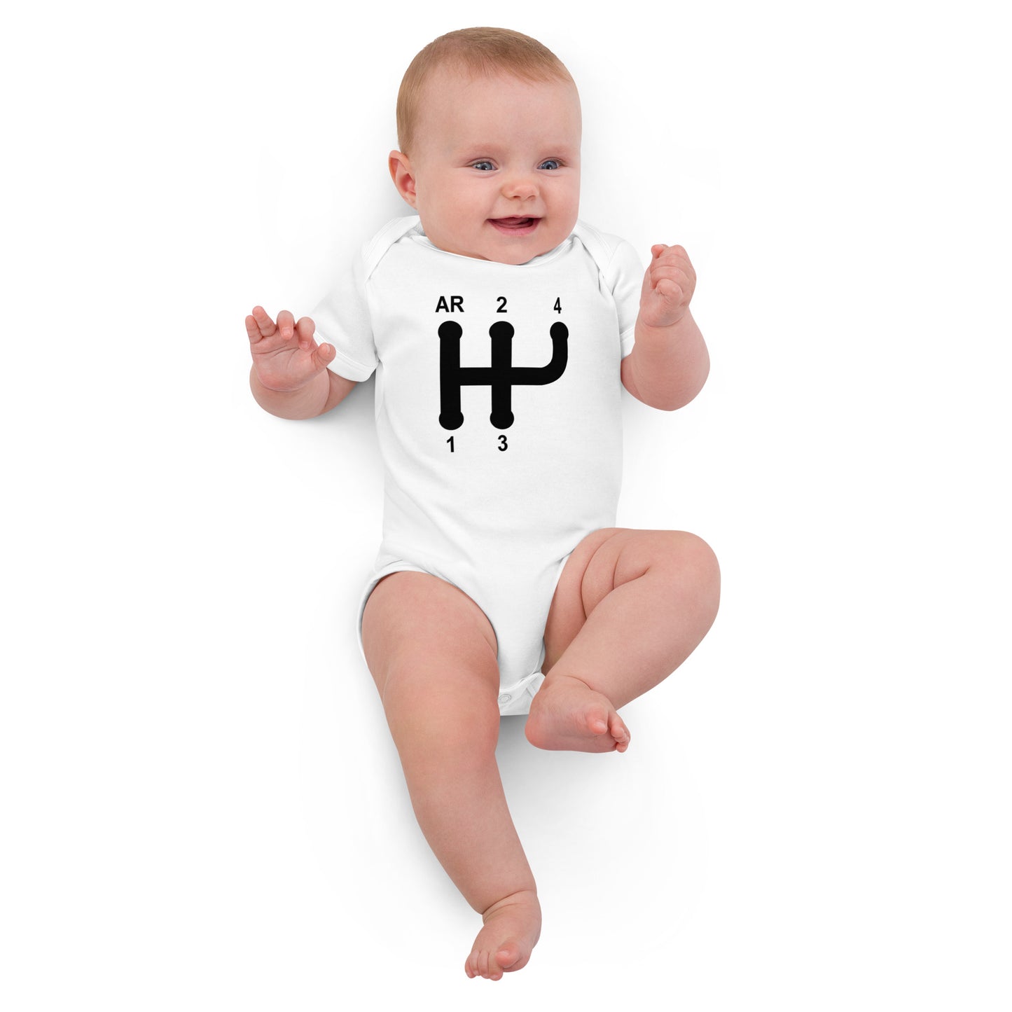 Biologische Baby Romper – Citroën A-Type “Schakelschema”