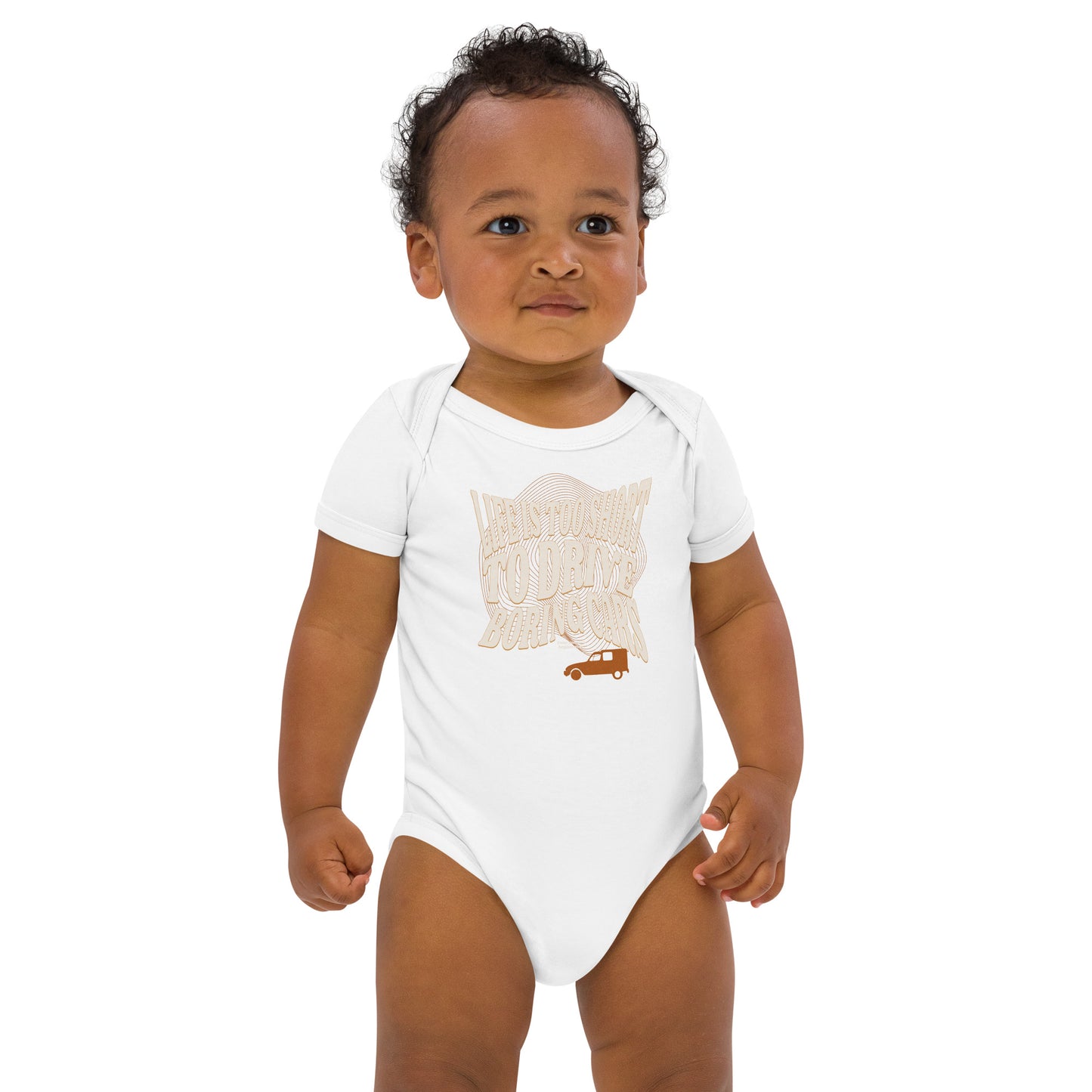 Biologische Baby Romper – “Life is Too Short to Drive Boring Cars”