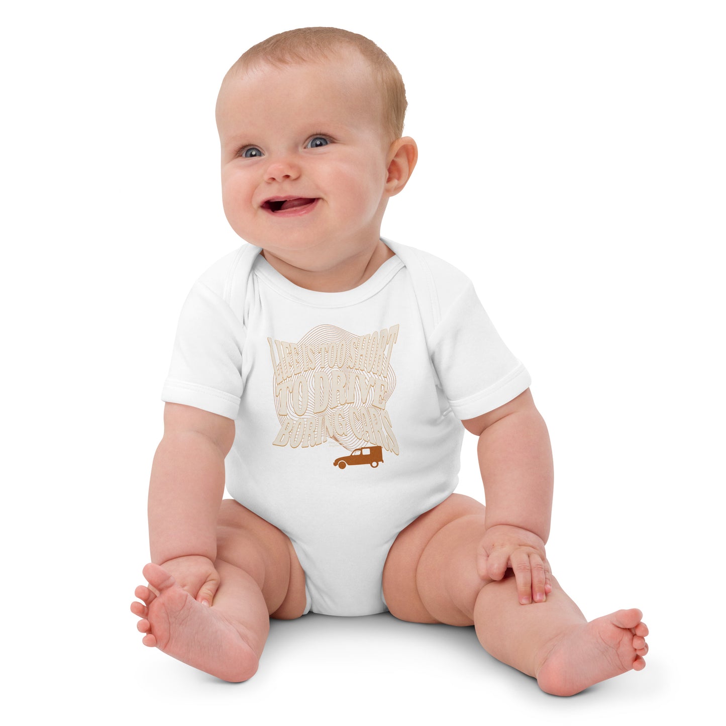 Biologische Baby Romper – “Life is Too Short to Drive Boring Cars”