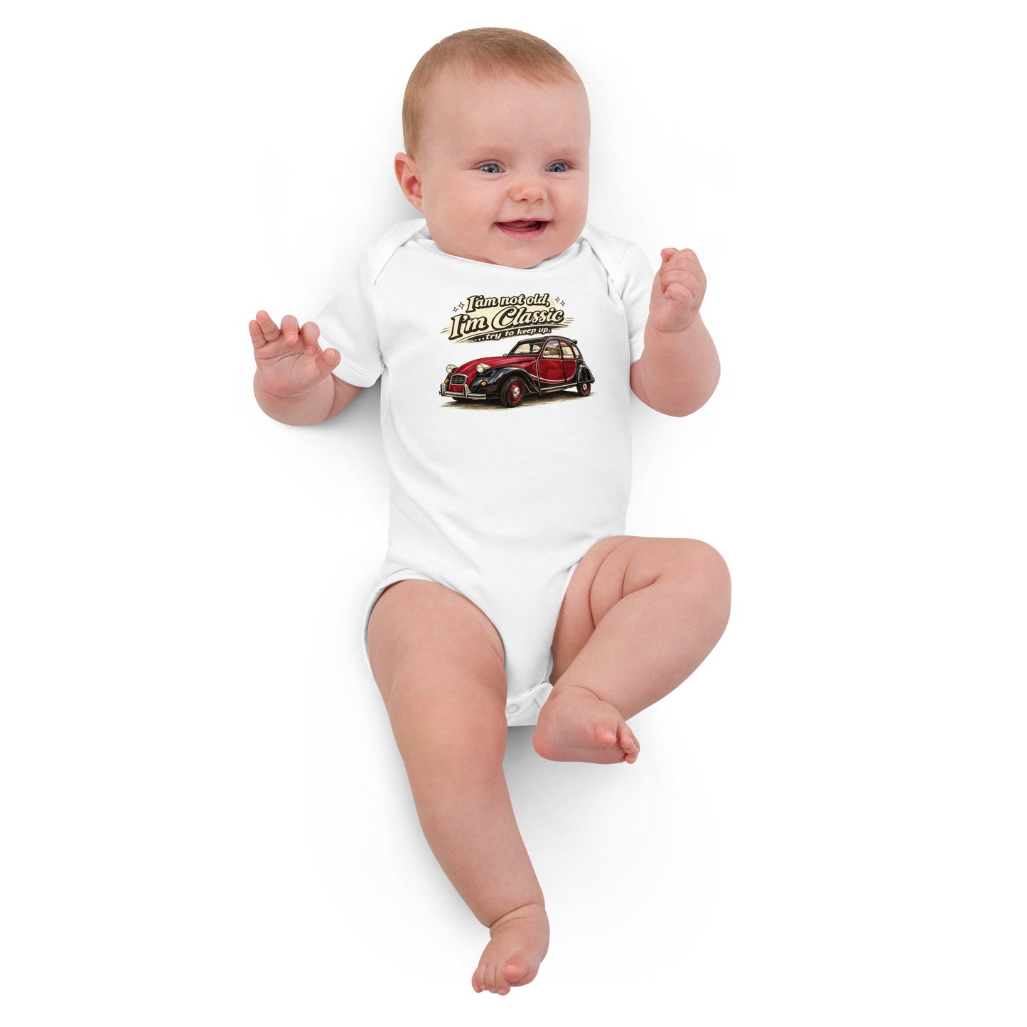 Baby Bodysuit 2CV Charleston – “I’m Classic” Retro Illustratie | Classic Collectie
