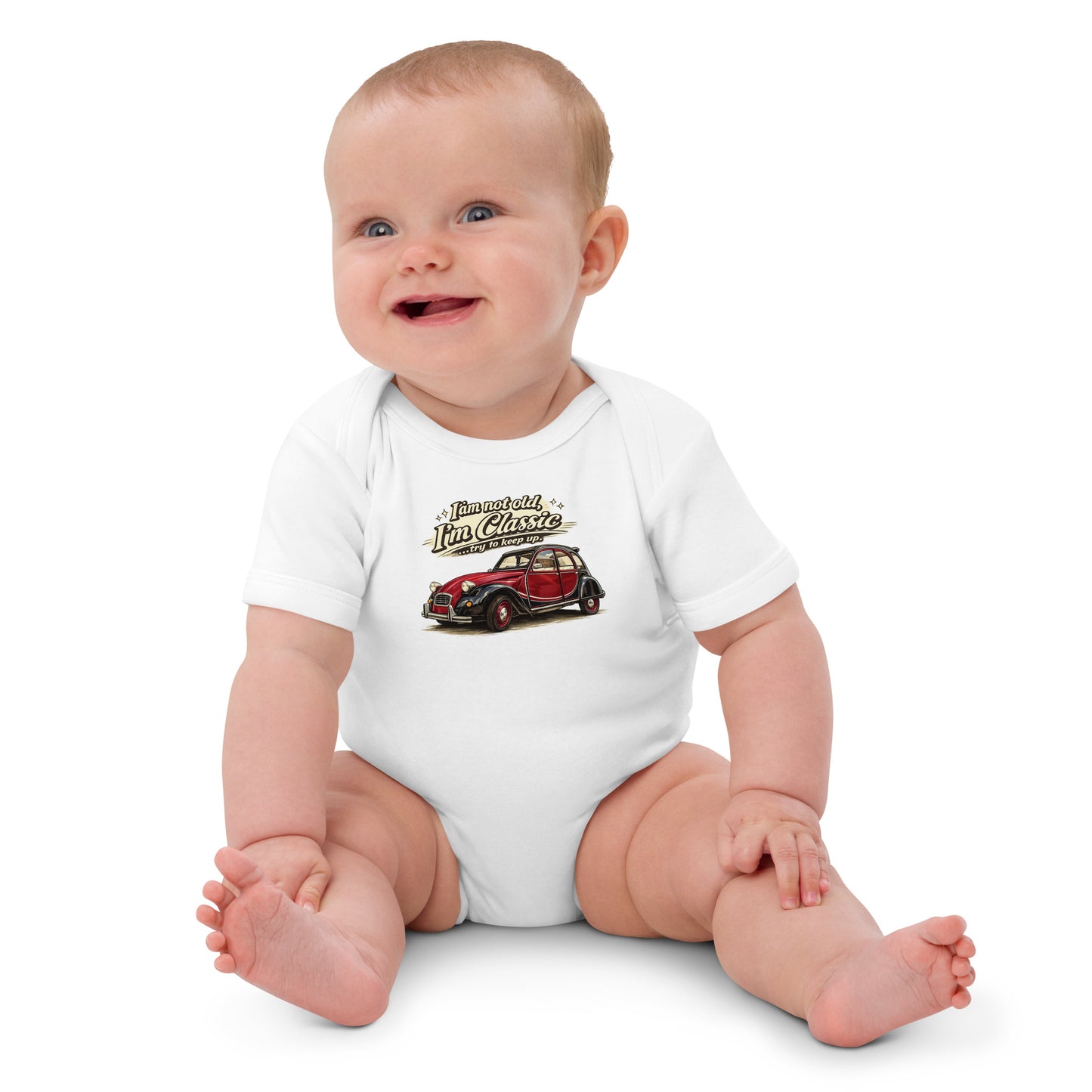 Baby Bodysuit 2CV Charleston – “I’m Classic” Retro Illustratie | Classic Collectie