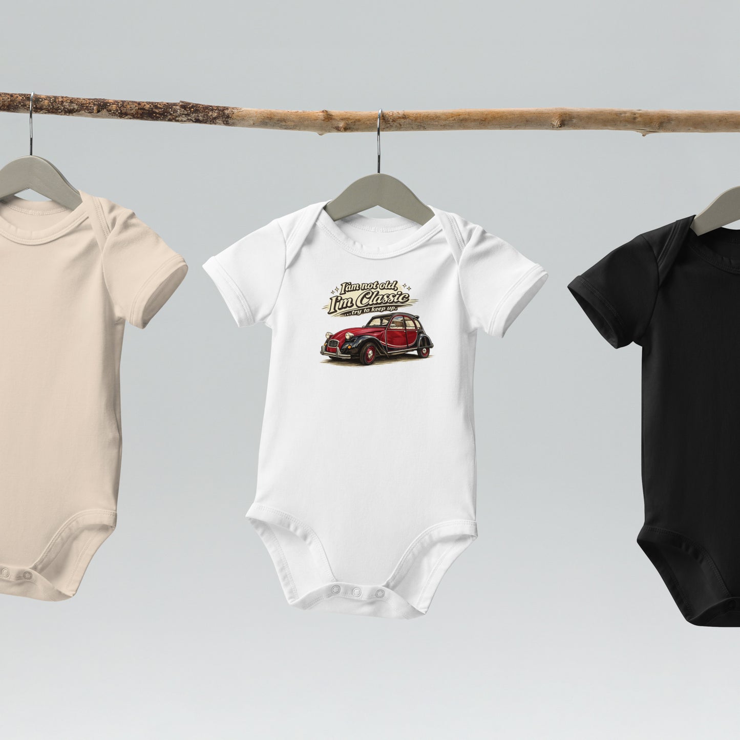 Baby Bodysuit 2CV Charleston – “I’m Classic” Retro Illustratie | Classic Collectie