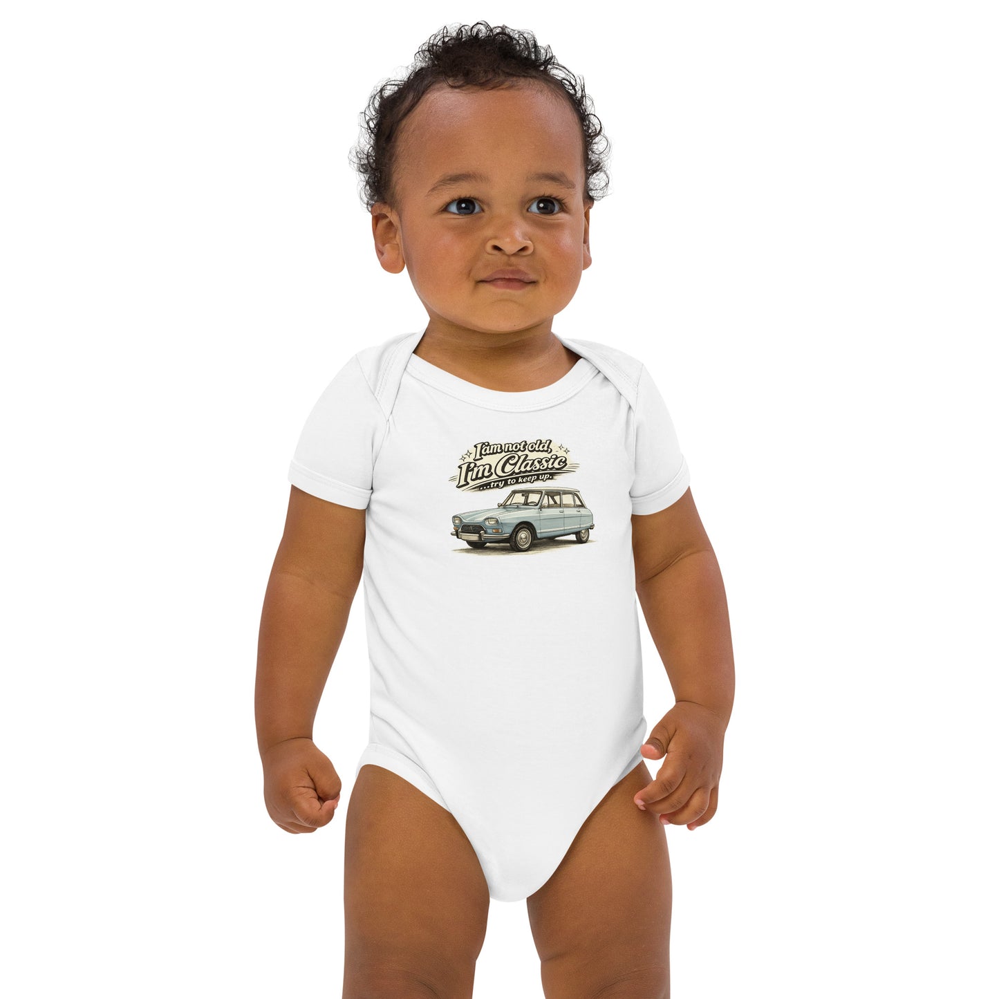 Body bébé Citroën Ami 8 – Illustration rétro « Je suis classique » | Collection Classique