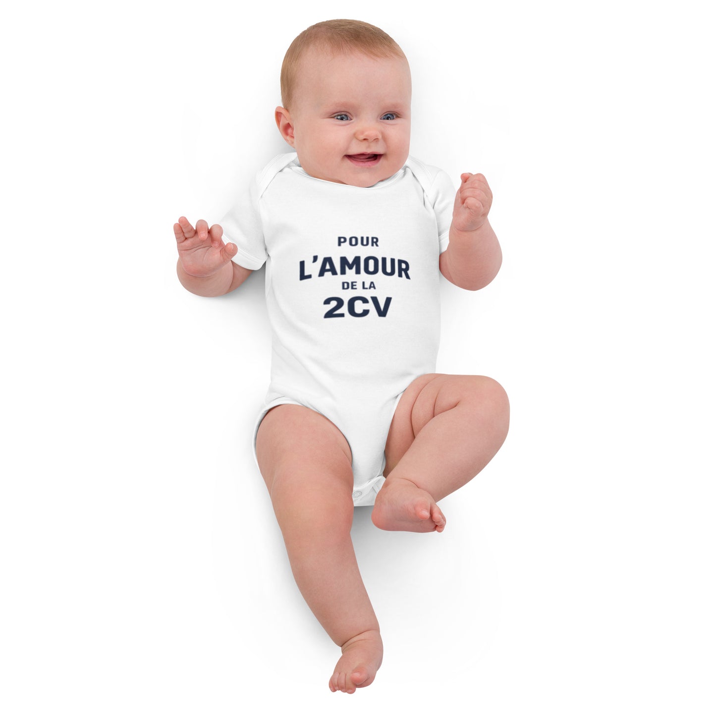 Baby Romper “Pour l’Amour de la 2CV” – Biologisch Katoen | Collectie L’amour