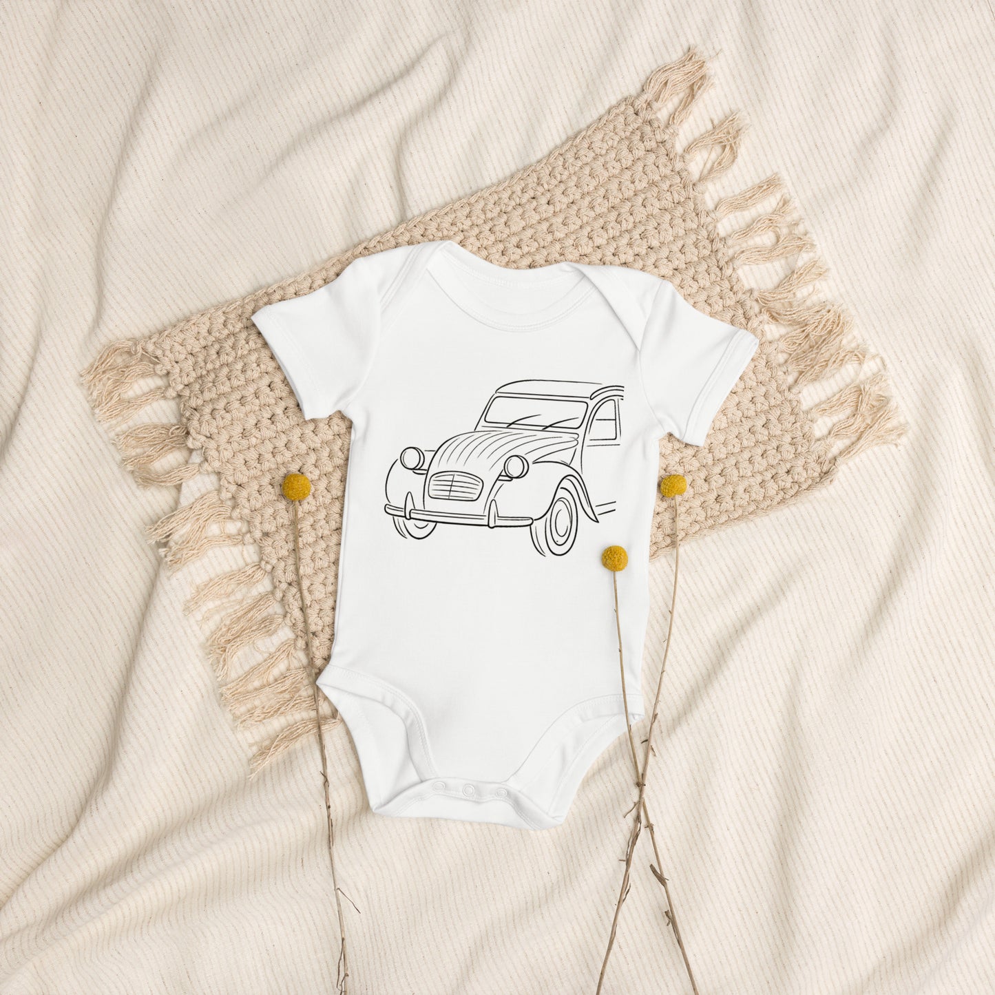 Baby Romper "2CV Line Art" – Organic Cotton | Citroën 2CV Collection