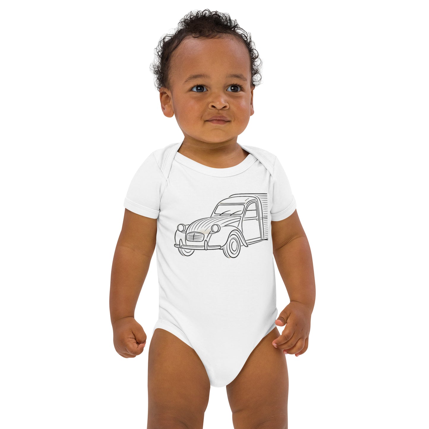 Baby Romper "2CV Fourgonnette Line Art" - Organic Cotton | Citroën Fourgonnette Collection