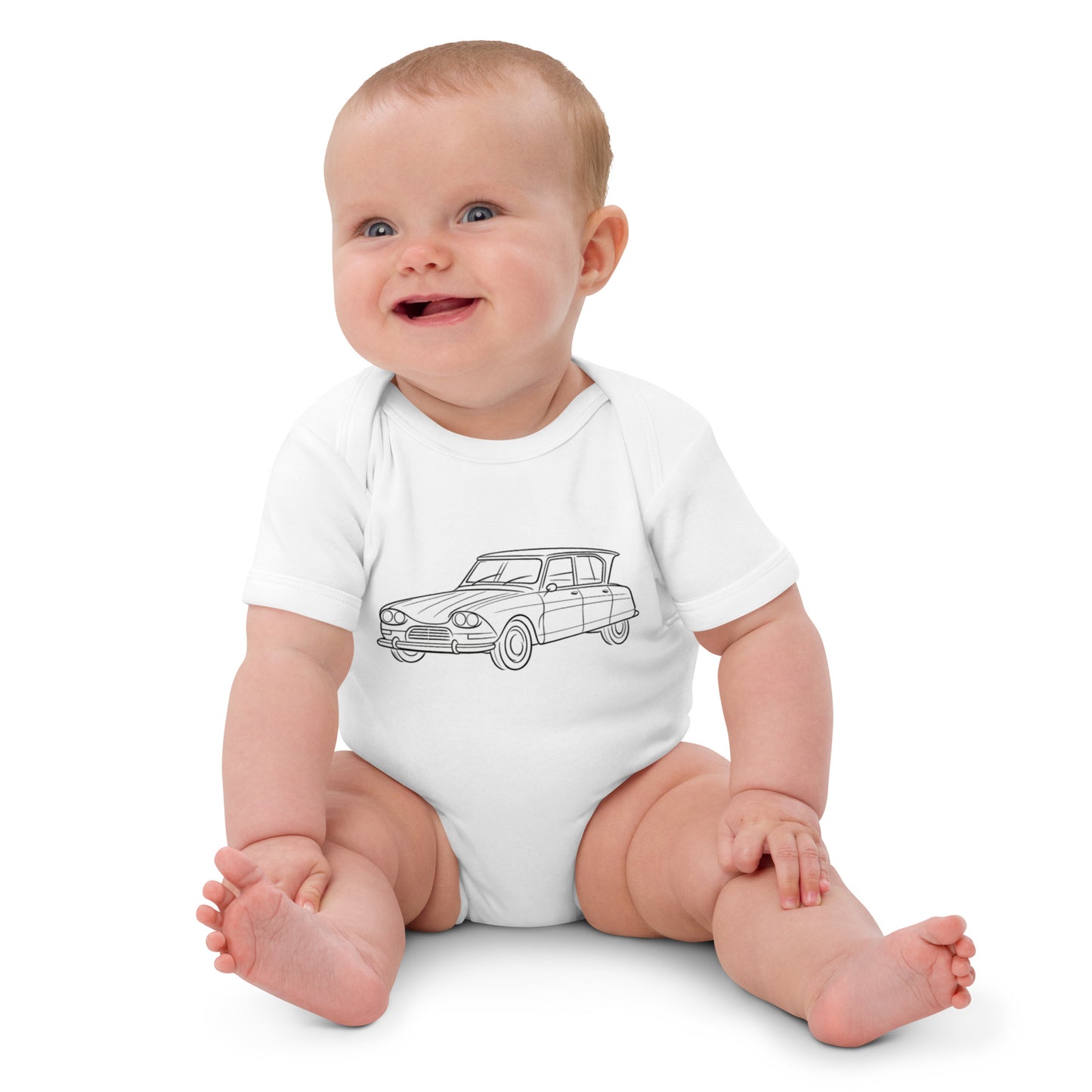 Combinaison Bébé « Citroën AMI6 Line Art » – Coton Bio | Collection AMI6