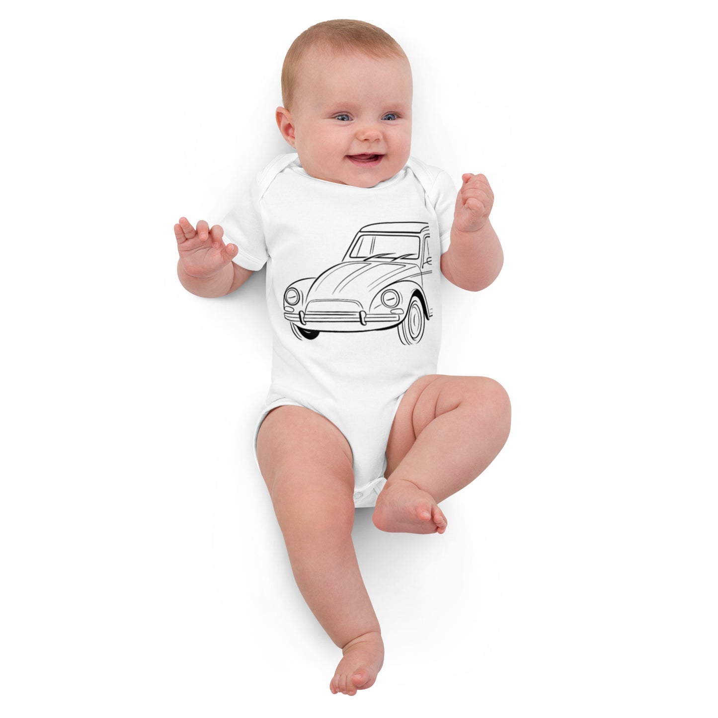 Baby Romper “Citroën Dyane Line Art” – Biologisch Katoen | Dyane Collectie