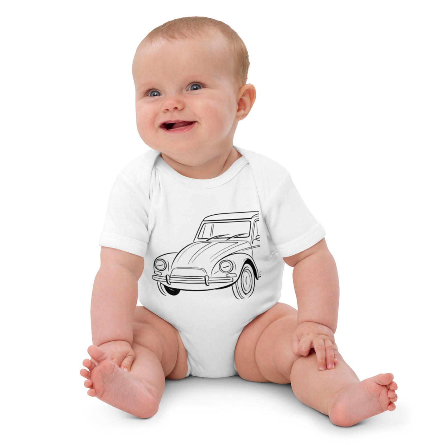 Baby Romper “Citroën Dyane Line Art” – Biologisch Katoen | Dyane Collectie