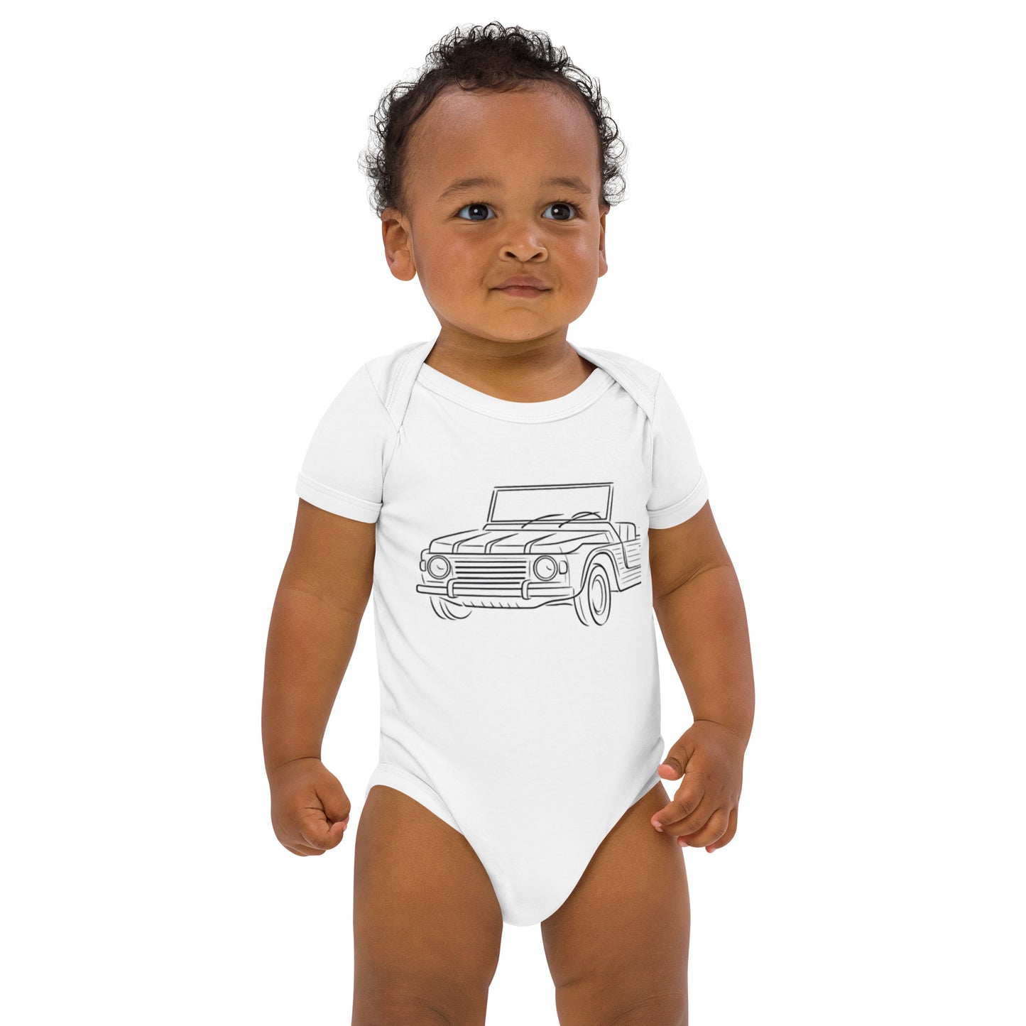 Baby Romper “Citroën Méhari Line Art” – Biologisch Katoen | Méhari Collectie