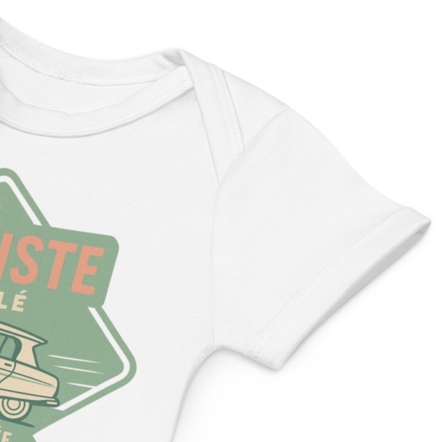 Organic Baby Romper – Citroën Ami 6 “Amigiste Décalé – Vitre Inversé, Esprit Libre”