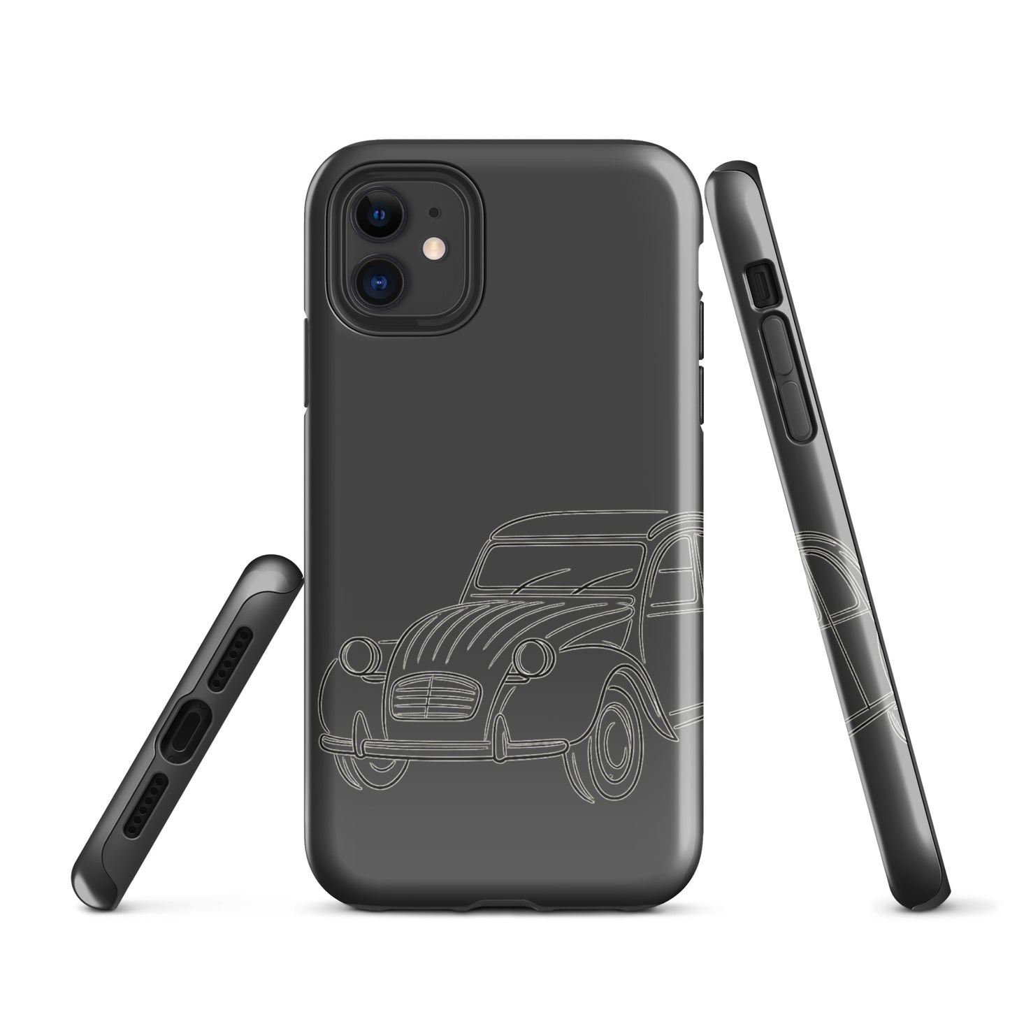 Citroën 2CV Tough Case voor iPhone® – Minimalistisch Telefoonhoesje met Exclusieve 2CV Lijntekening