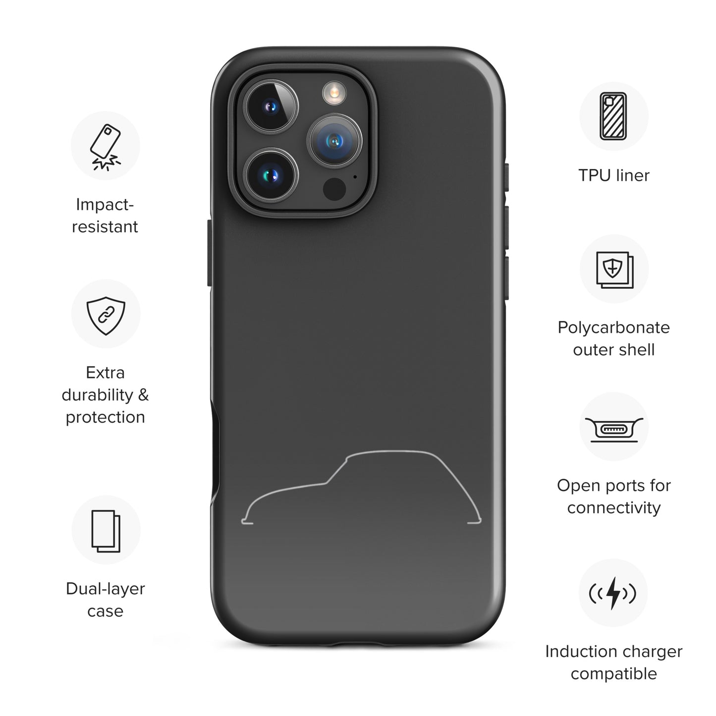 Citroën Dyane Silhouette Tough Case for iPhone® - Minimalist Phone Case with Iconic Line Art