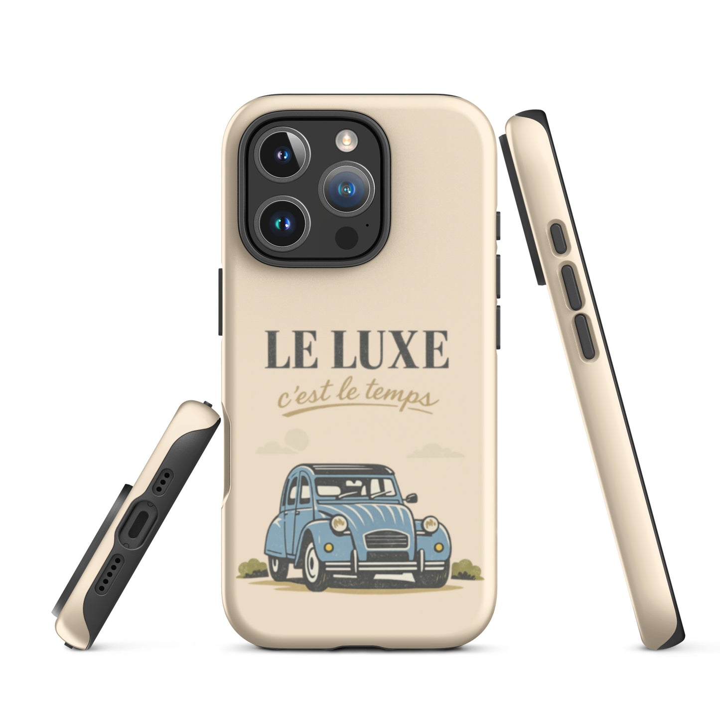 Coque iPhone Tough Case – Coque Illustration Citroën 2CV “Le Luxe, c’est le temps”