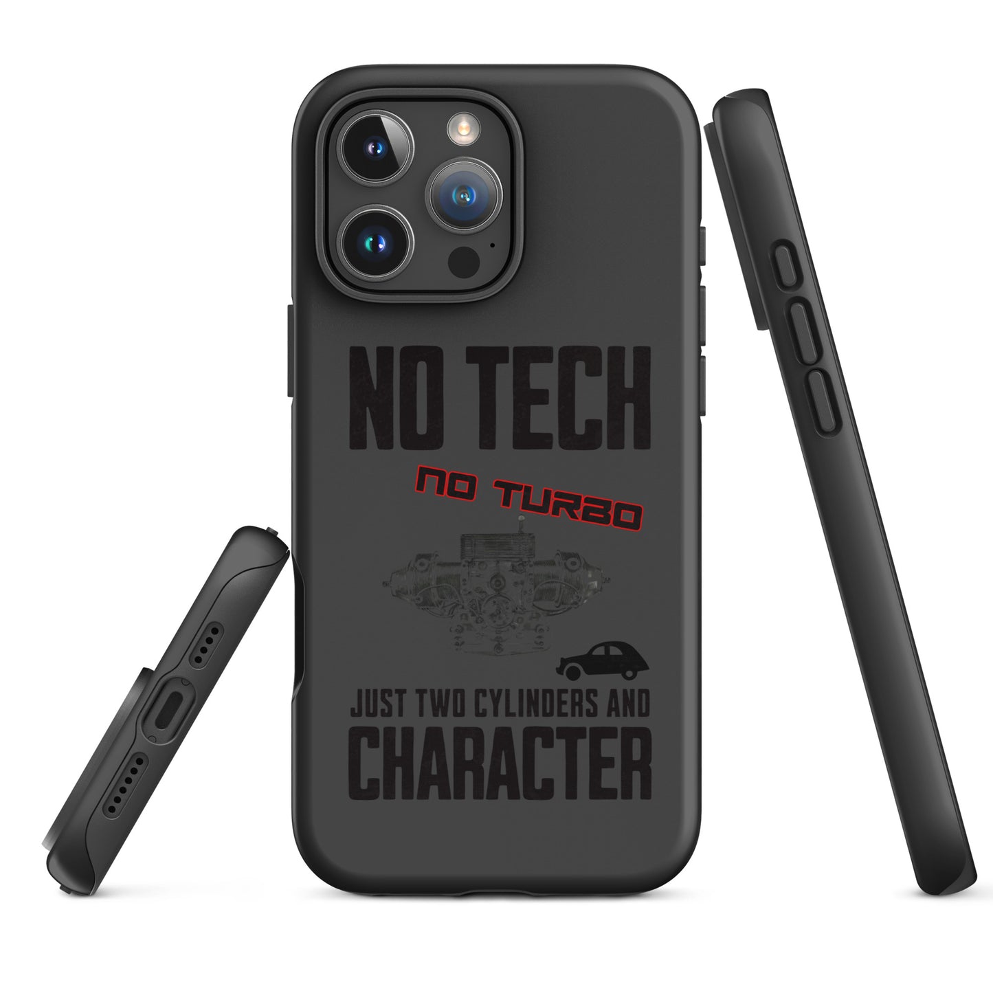 Coque de téléphone iPhone Tough Case – Coque design moteur Citroën type A « No Tech No Turbo »