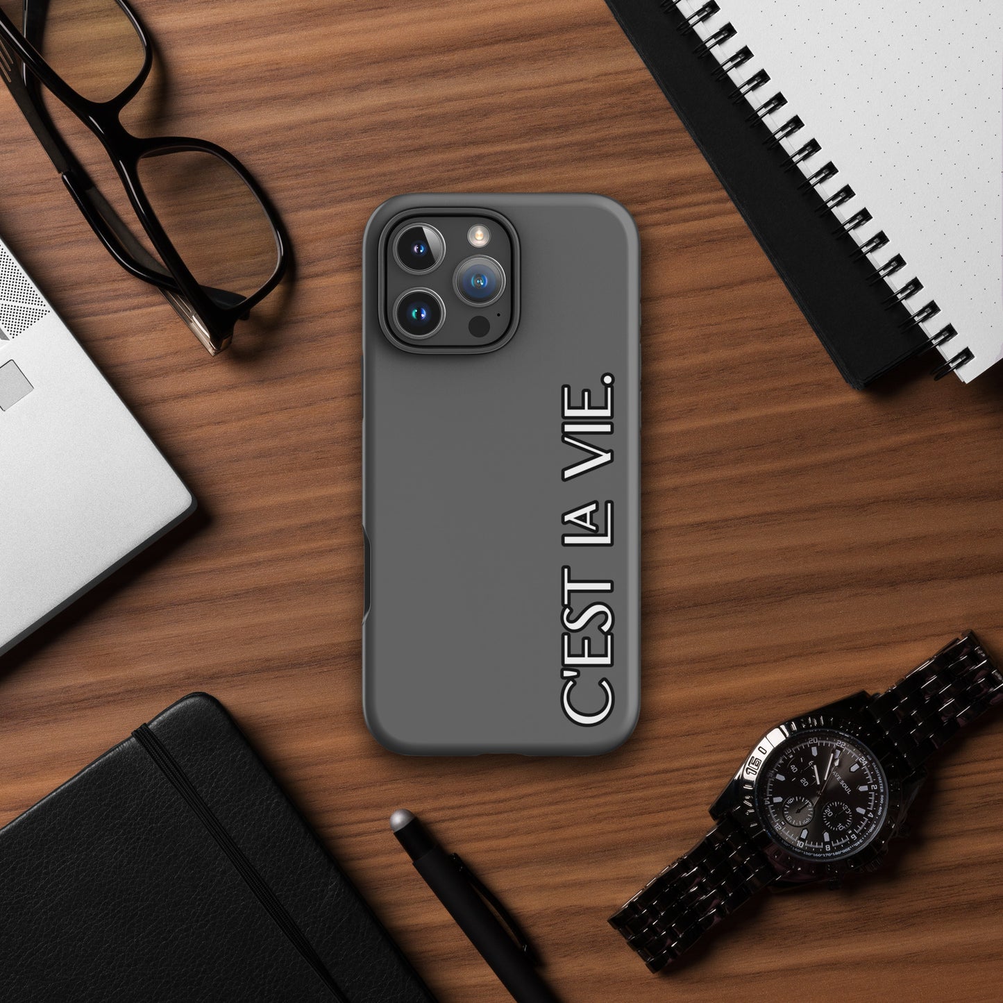 iPhone Tough Case Phone Cover – “C’est la Vie” Minimalist Design Cover