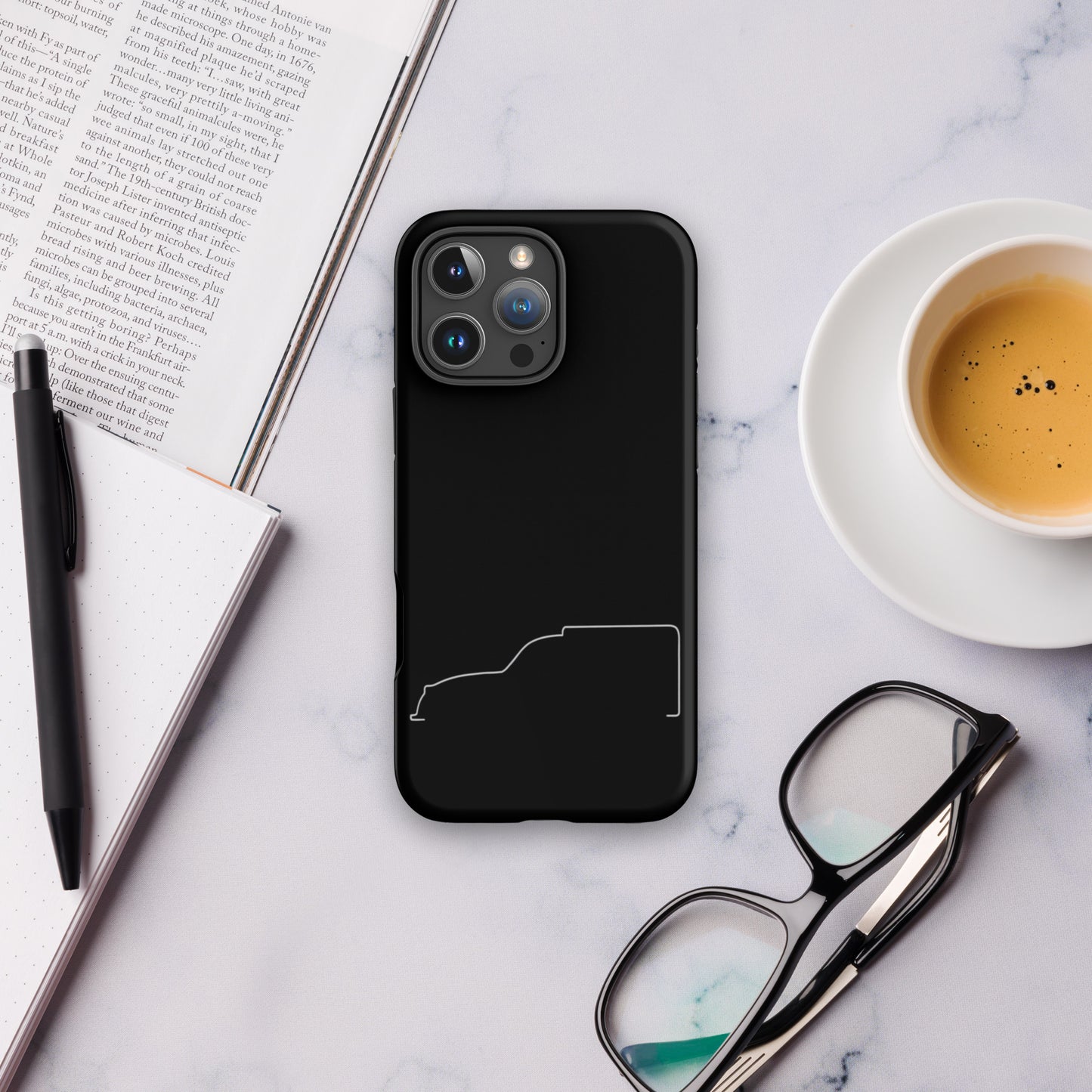 Coque de protection iPhone rigide – Coque Motif Fourgonnette Silhouette Ligne