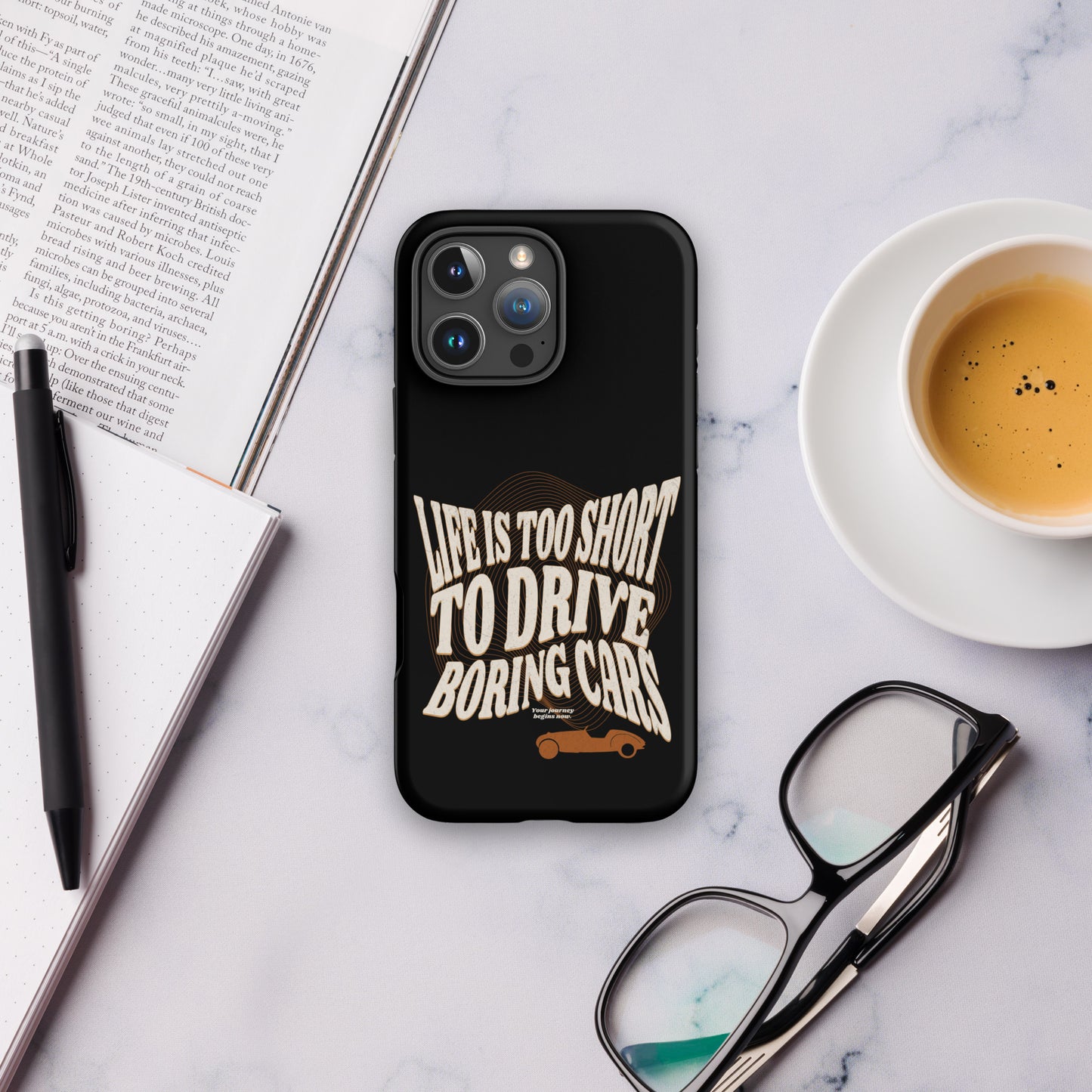 Coque de téléphone iPhone Tough Case – « Life is Too Short to Drive Boring Cars » Design Burton Sportscar