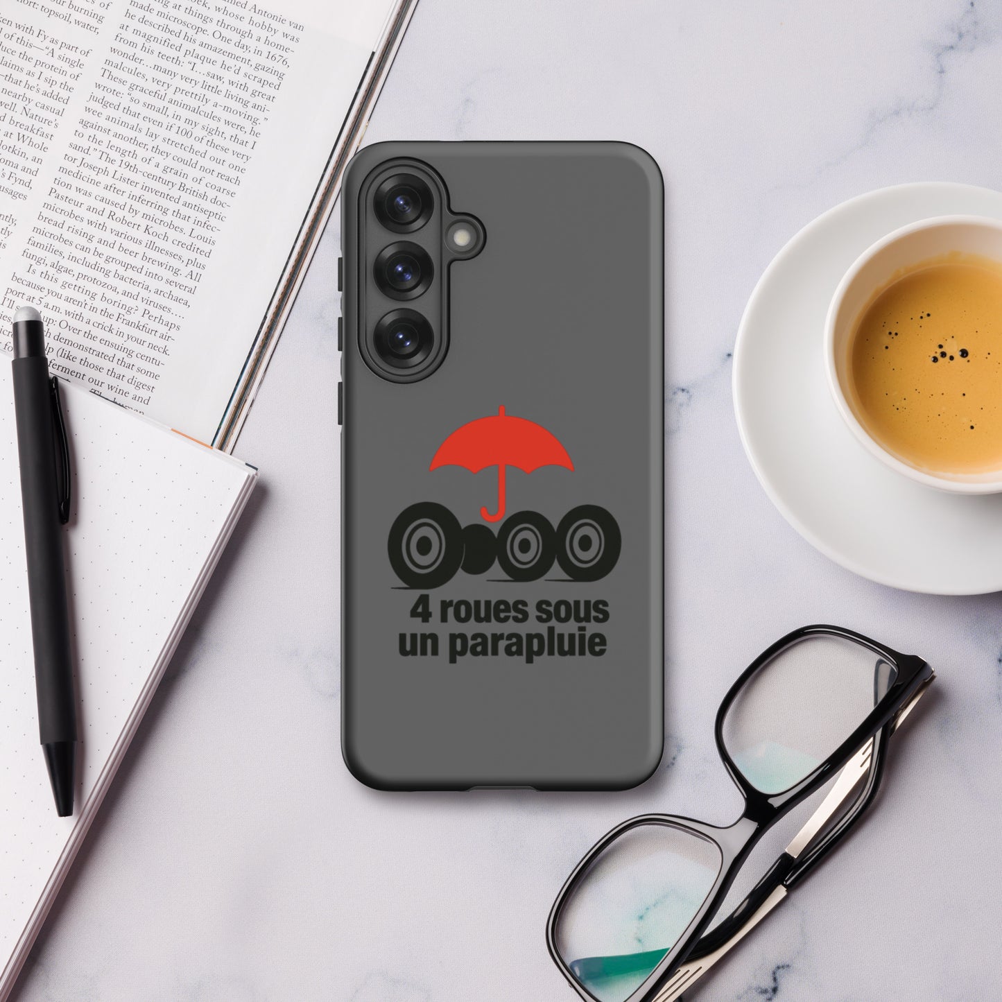Coque de téléphone Samsung Tough Case – Coque design « 4 Roues sous un Parapluie » 2CV