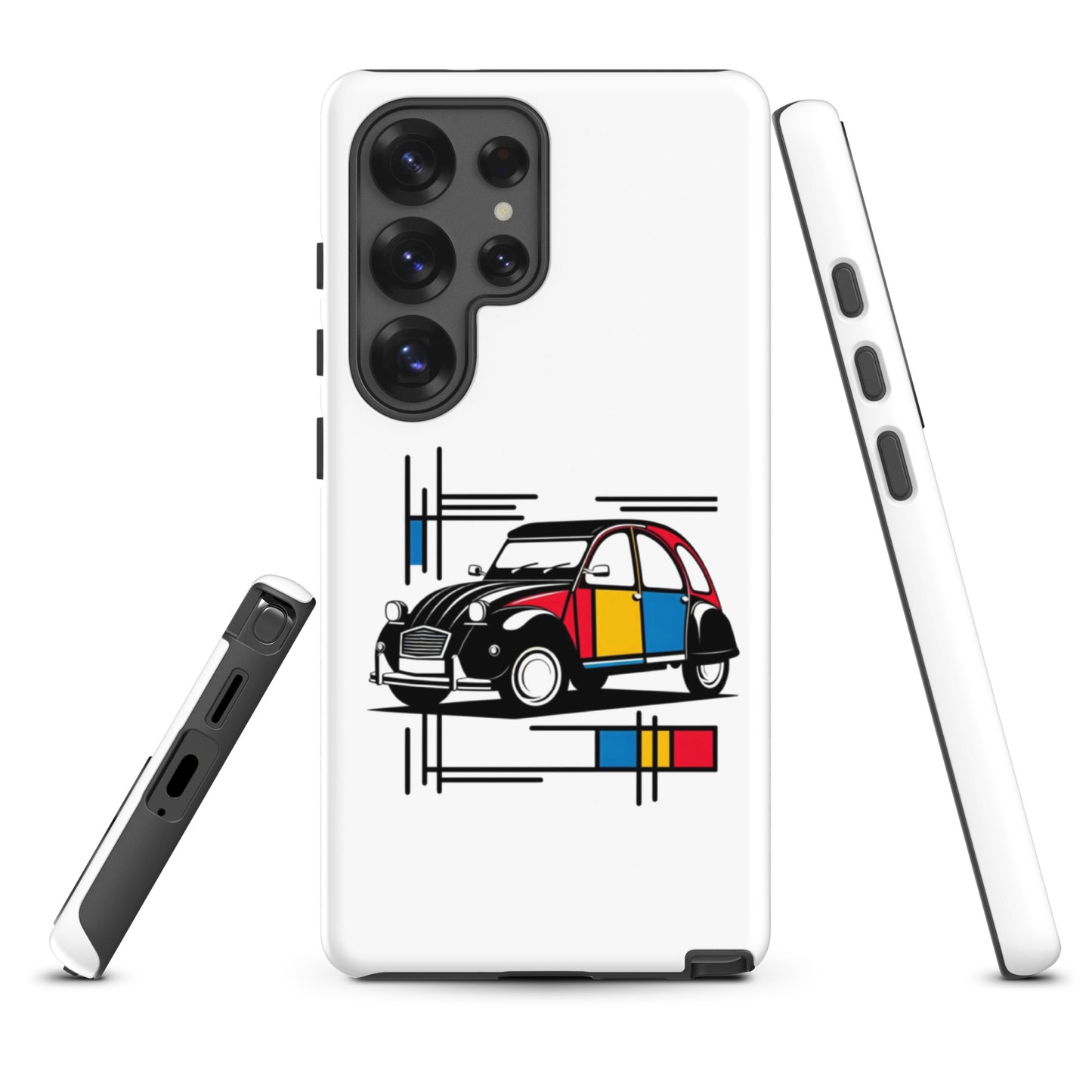 Coque de téléphone Samsung Tough Case – Étui d'illustration Citroën 2CV style Mondrian