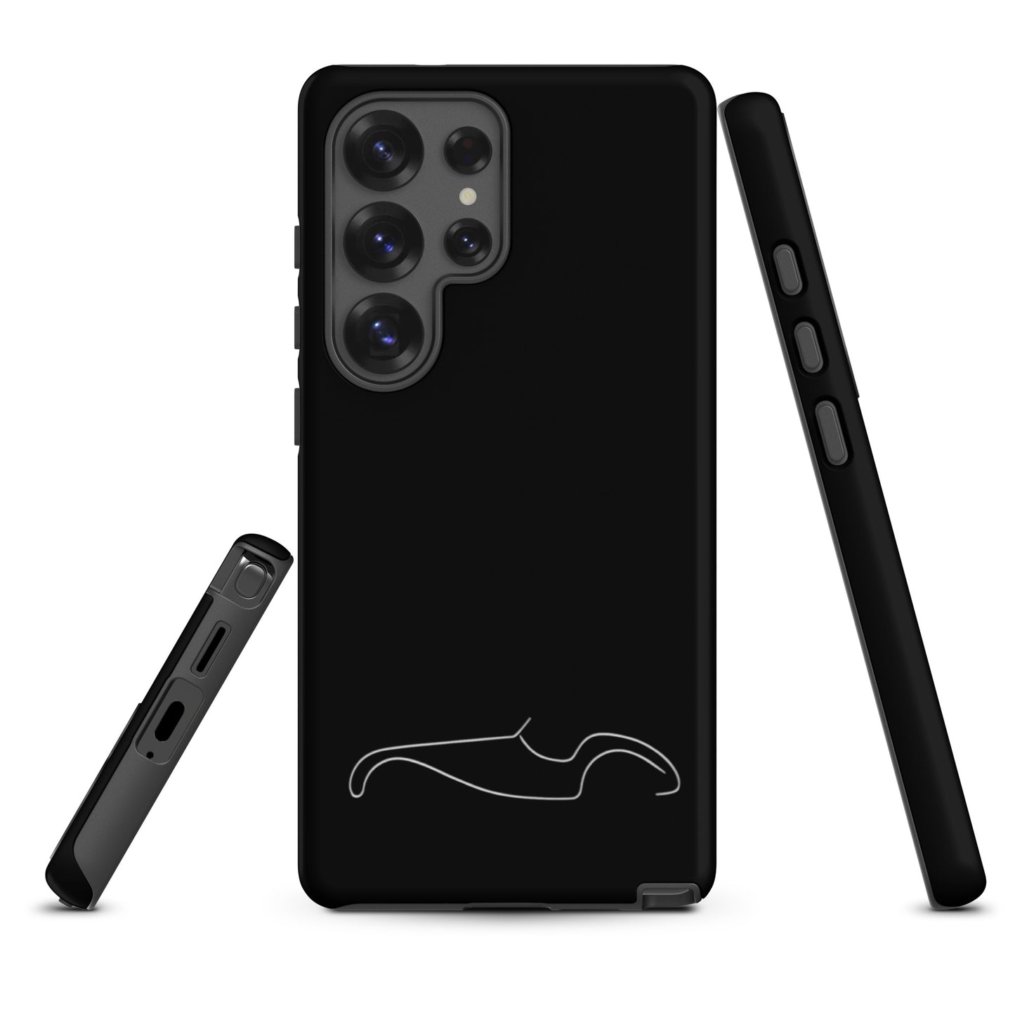 Coque de téléphone Samsung Tough Case – Étui de protection au design de dessin au trait de voiture de sport Burton