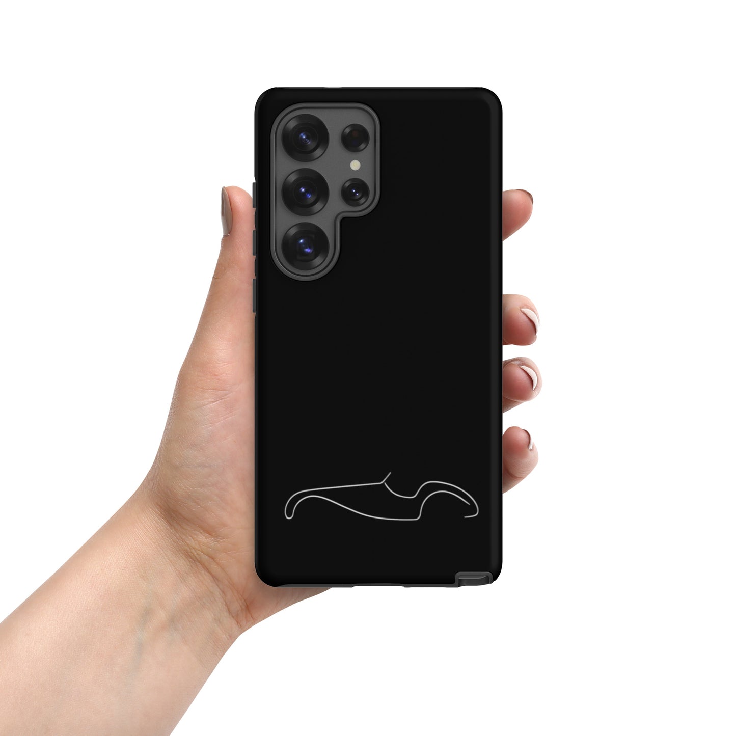 Coque de téléphone Samsung Tough Case – Étui de protection au design de dessin au trait de voiture de sport Burton