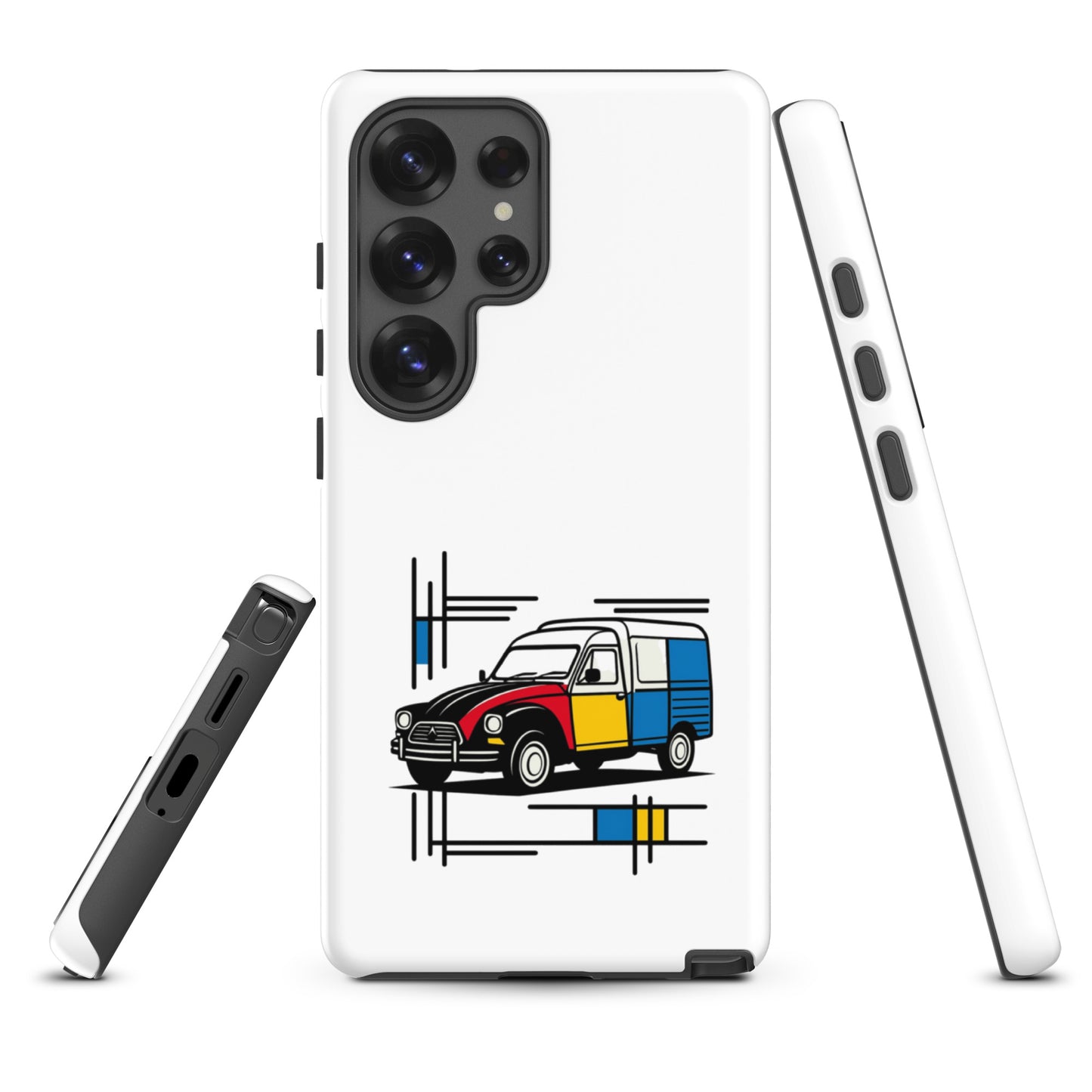 Coque de protection Citroën Acadiane Mondrian pour Samsung® – Coque de téléphone artistique avec illustration rétro