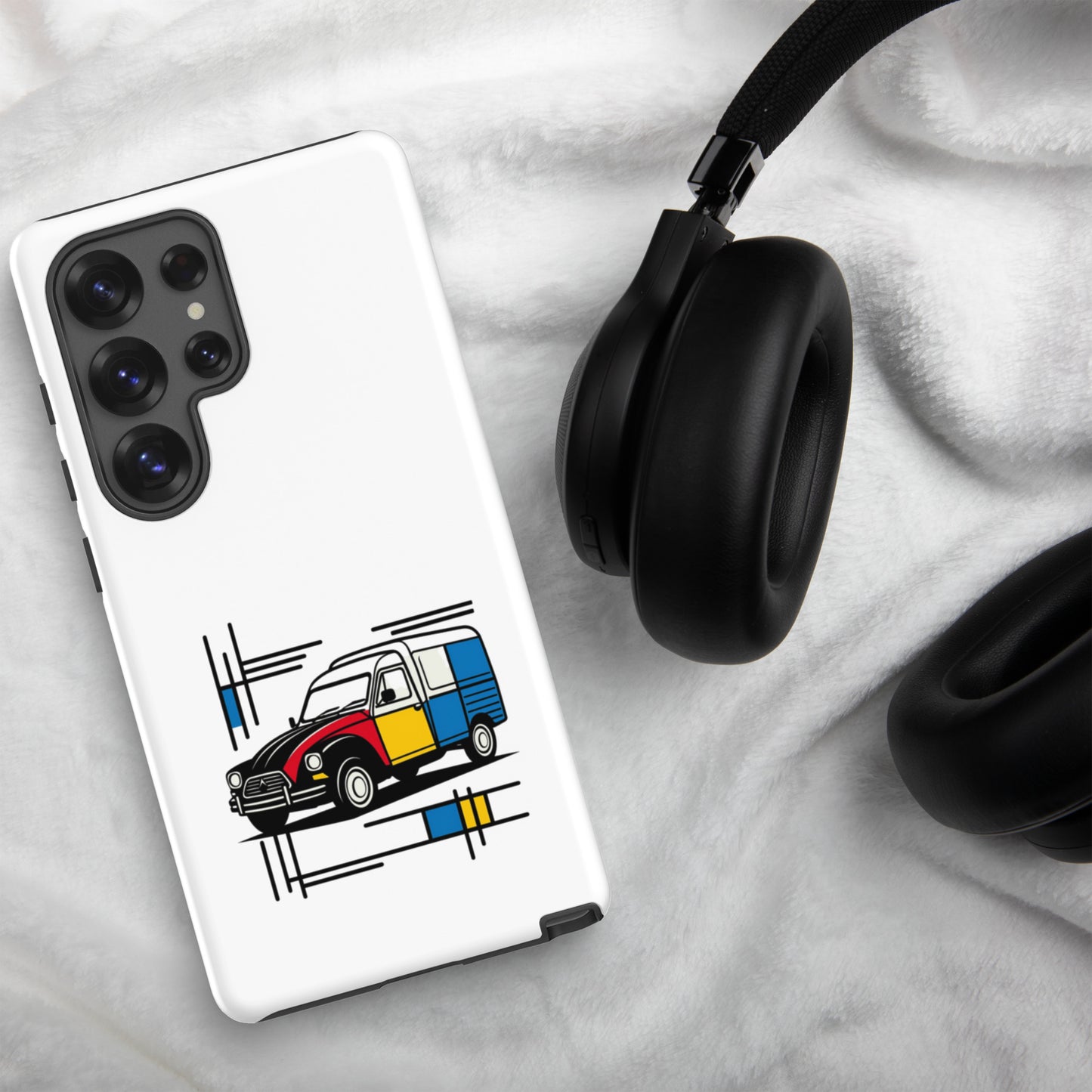 Coque de protection Citroën Acadiane Mondrian pour Samsung® – Coque de téléphone artistique avec illustration rétro
