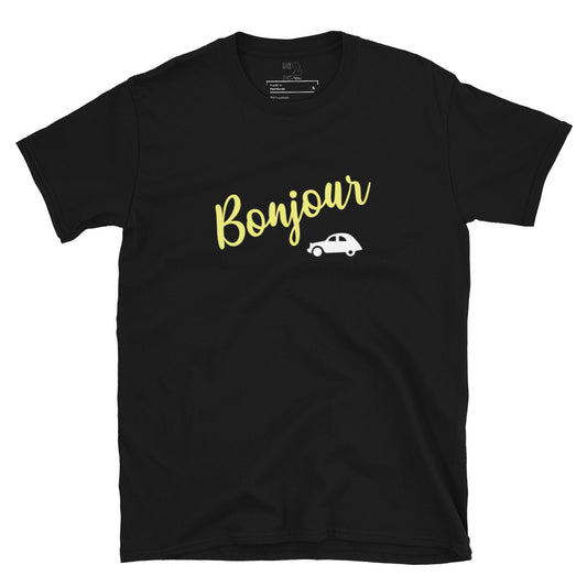 T-shirt Bonjour 2cv Mixte - Noir, Marine ou Gris