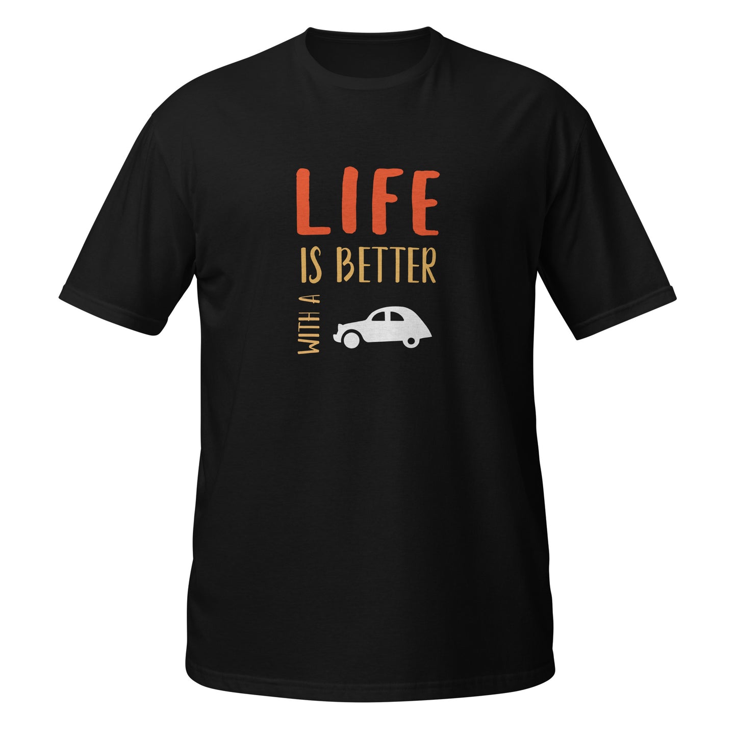 Life is better with a 2cv T-Shirt Uniseks - Zwart of Navy