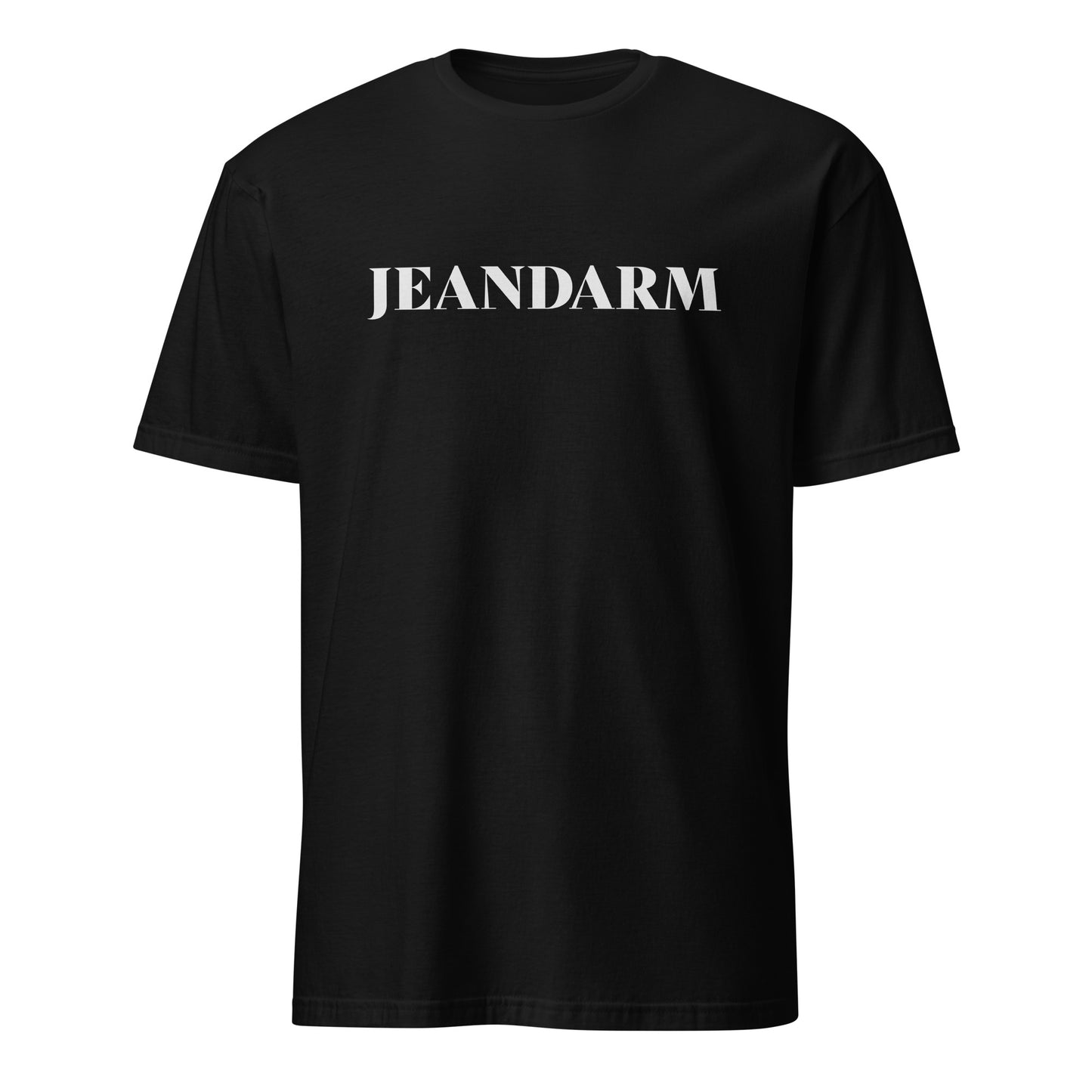 Le T-shirt unisexe JEANDARM avec DRAPEAU FRANÇAIS au DOS est disponible en Noir, Marine ou Blanc