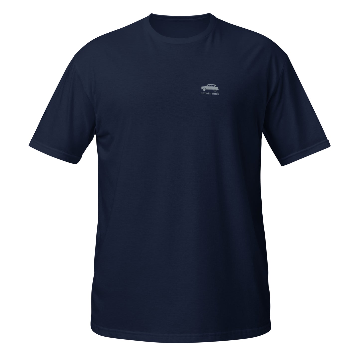 Ami6 T-shirt met discreet logo op borst Uniseks - Zwart, Navy of Wit