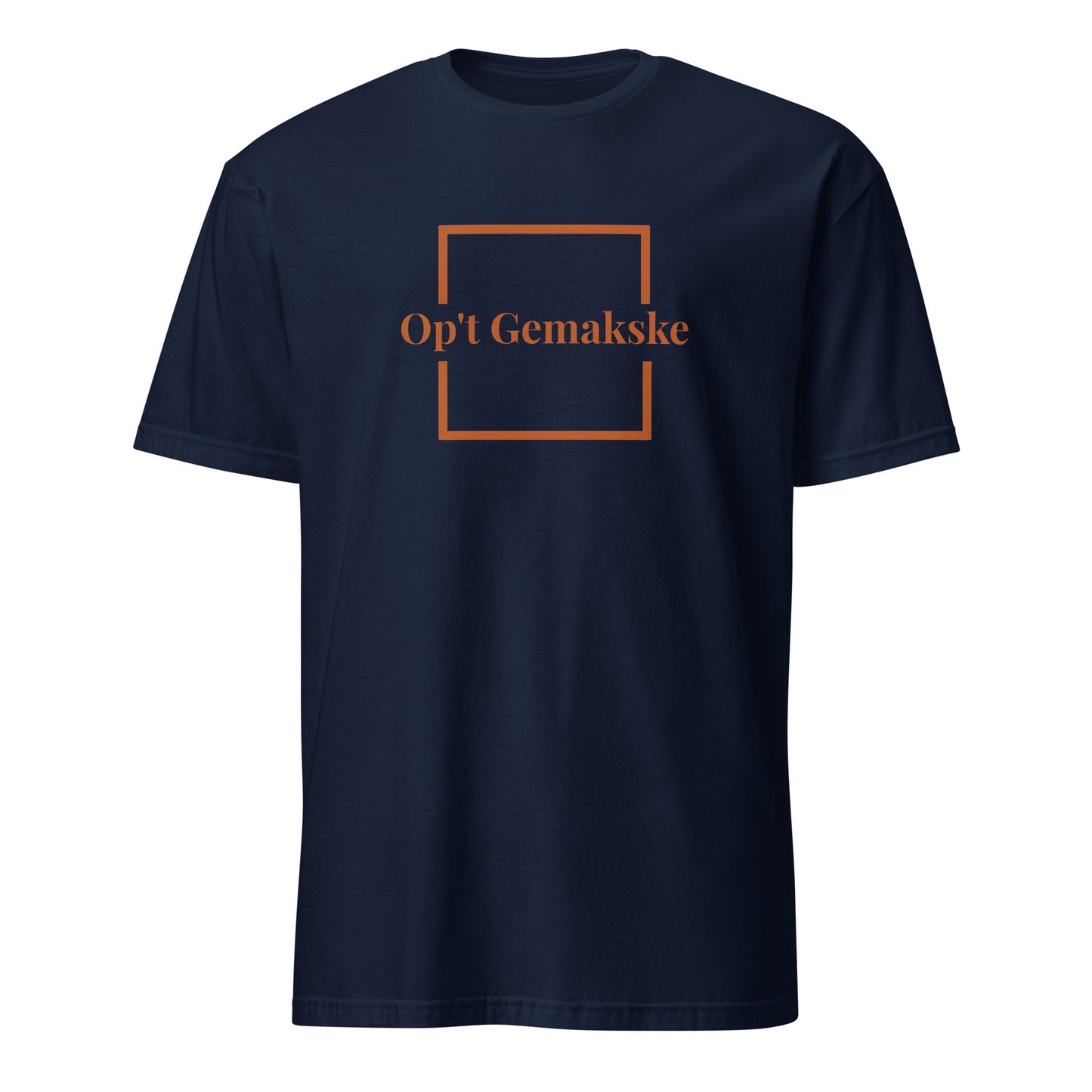 Op't gemakske Uniseks T-shirt verkrijgbaar in Zwart, Navy of Wit