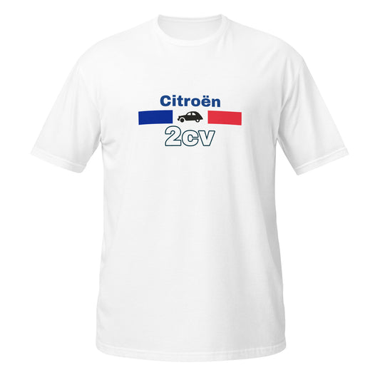 T-Shirt France Citroën 2cv Unisexe - Bleu Foncé ou Blanc