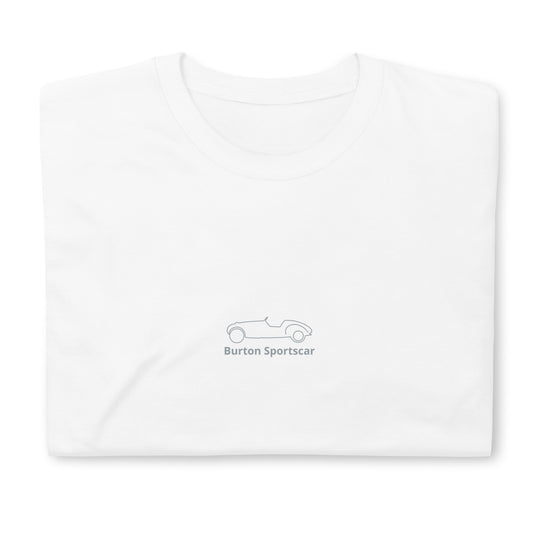T-shirt unisexe Burton Sportscar dessin au trait discrètement au centre - Noir, Marine ou Blanc