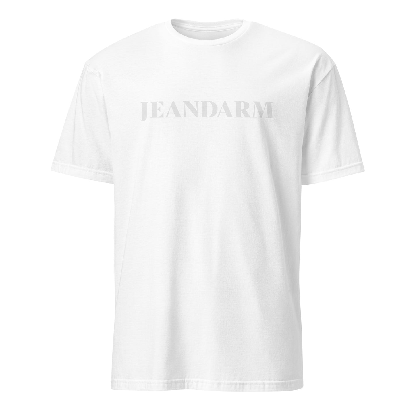 JEANDARM Uniseks T-shirt met FRANSE VLAG op de RUGZIJDE is verkrijgbaar in Zwart, Navy of Wit