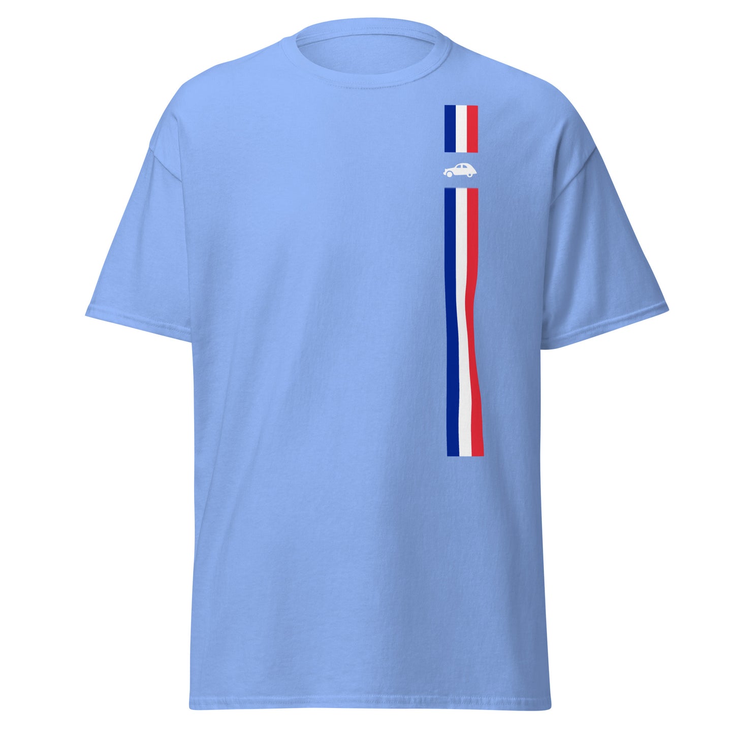 T-shirt met Franse vlag & 2cv verkrijgbaar in Zwart, Navy, Light Blauw of Grijs