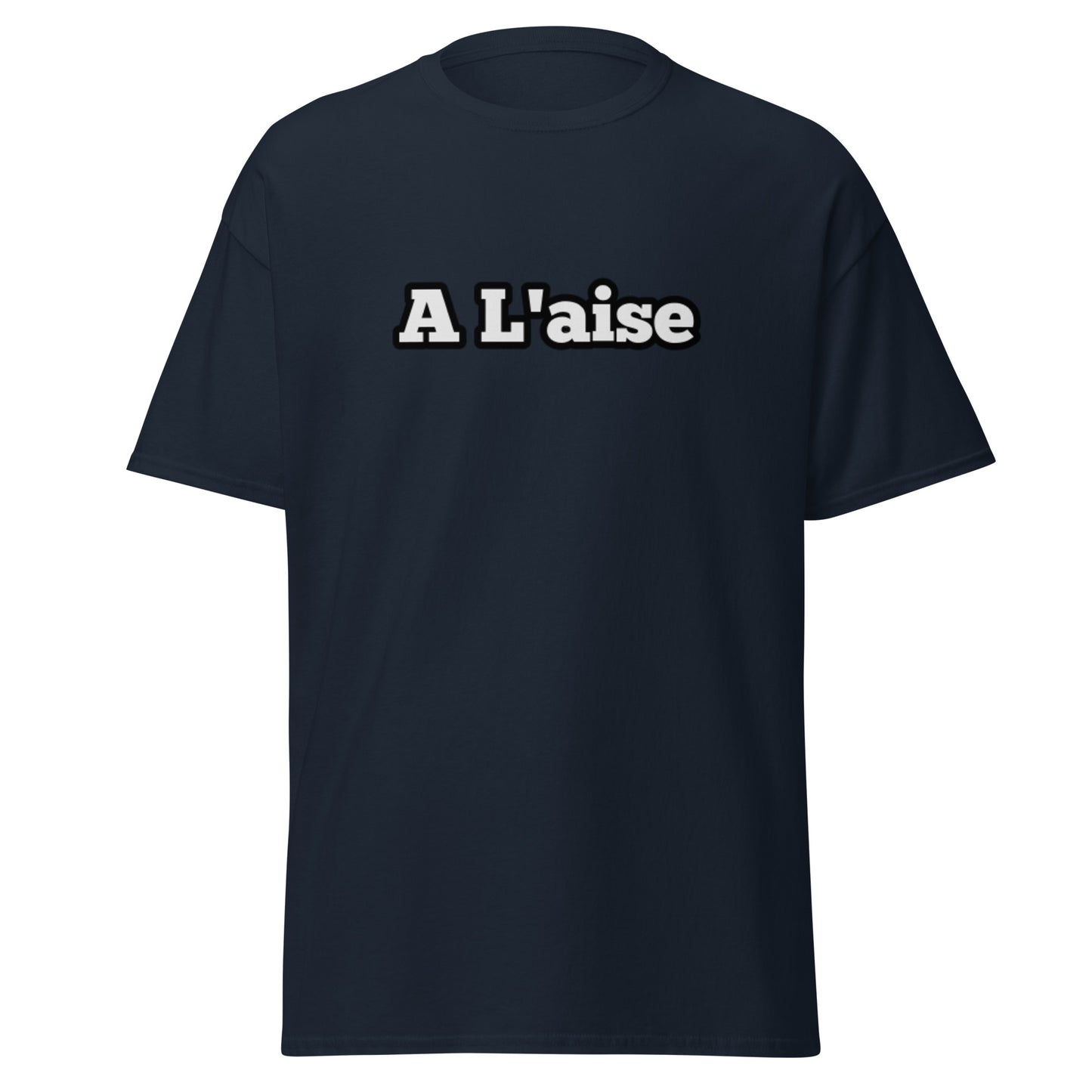 A L'Aise T-shirt with French flag & 2cv on BACK available in Black, Navy Blue or Gray