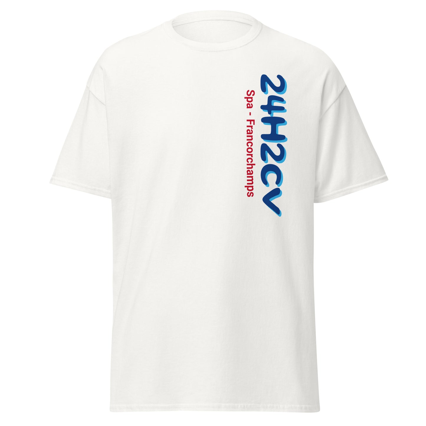 24H2CV Spa - Francorchamps T-Shirt with the Spa-Francorchamps circuit on the BACK available in Grey or White