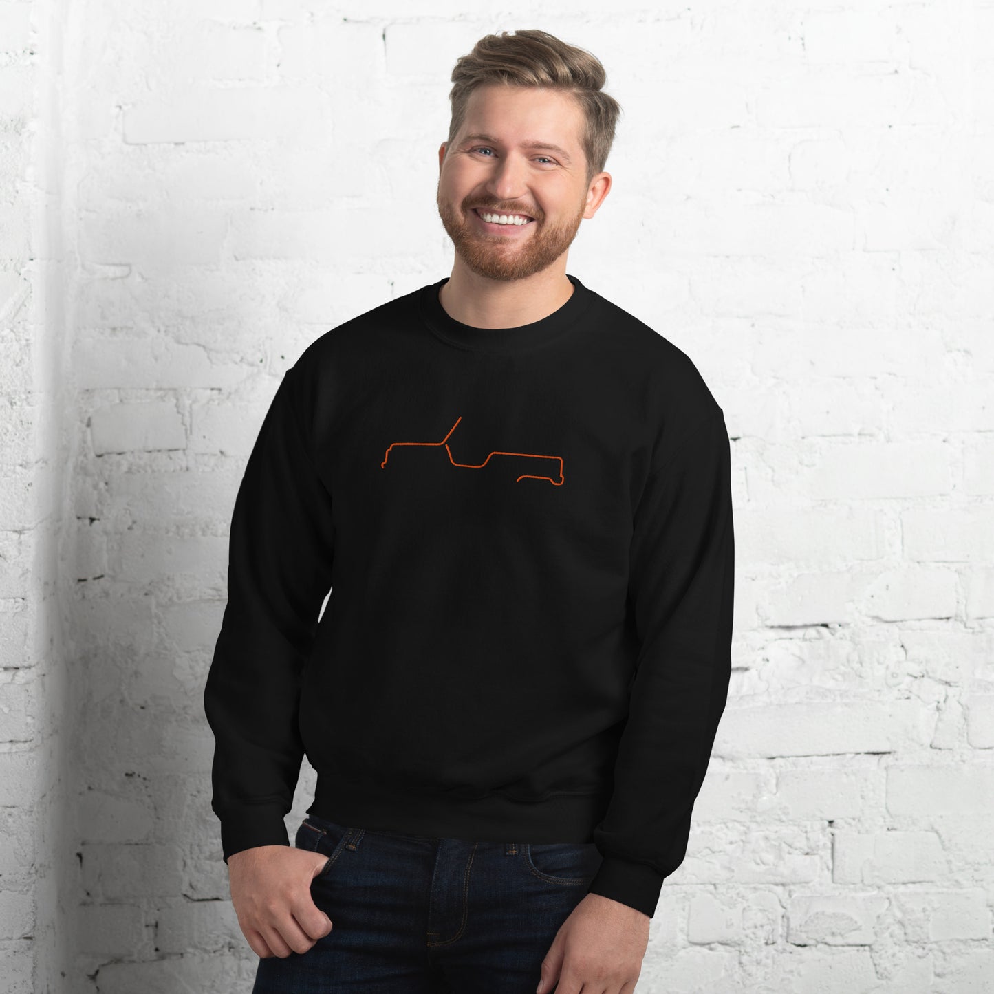 Silhouette Sweatshirt – Citroën Méhari Lijnkunst | Minimalistisch, Stijlvol & Warm