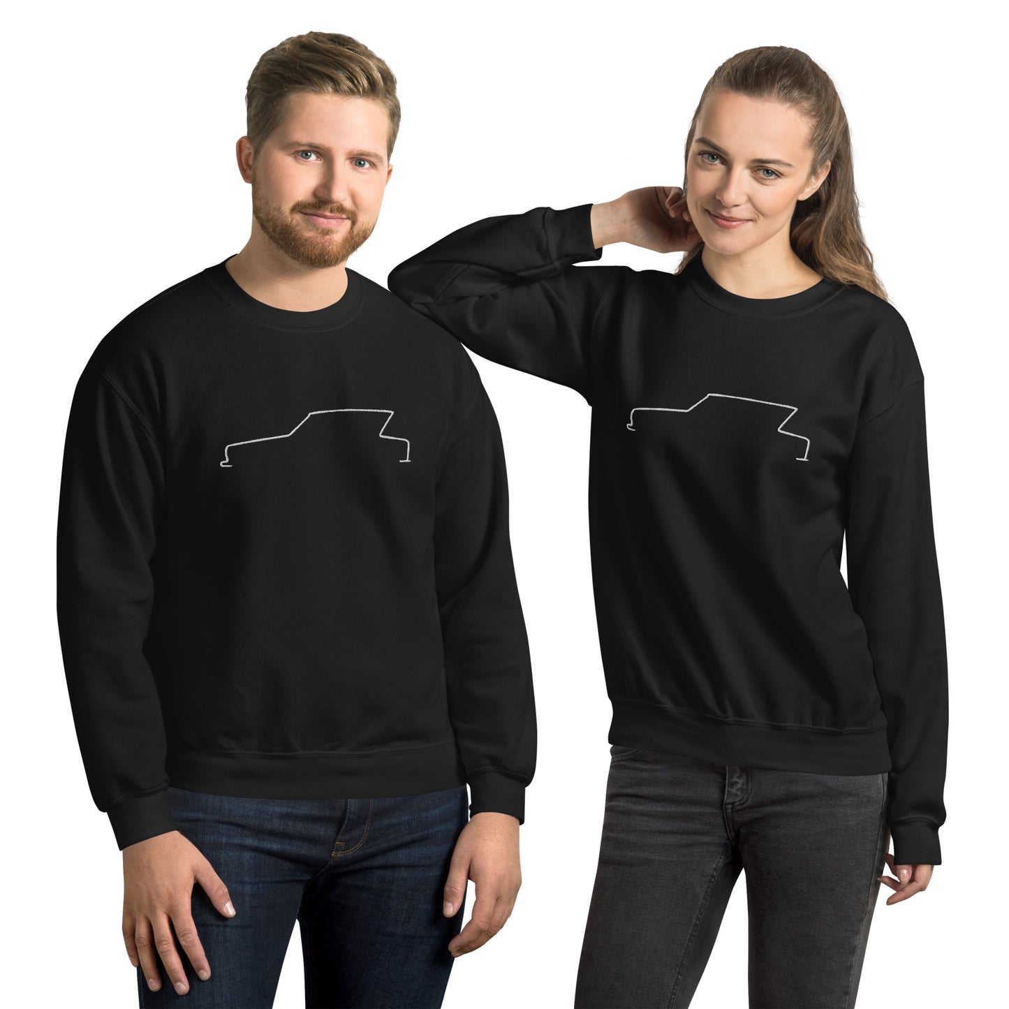 Silhouette Sweatshirt – Citroën Ami 6 Lijnkunst | Minimalistisch, Tijdloos & Warm