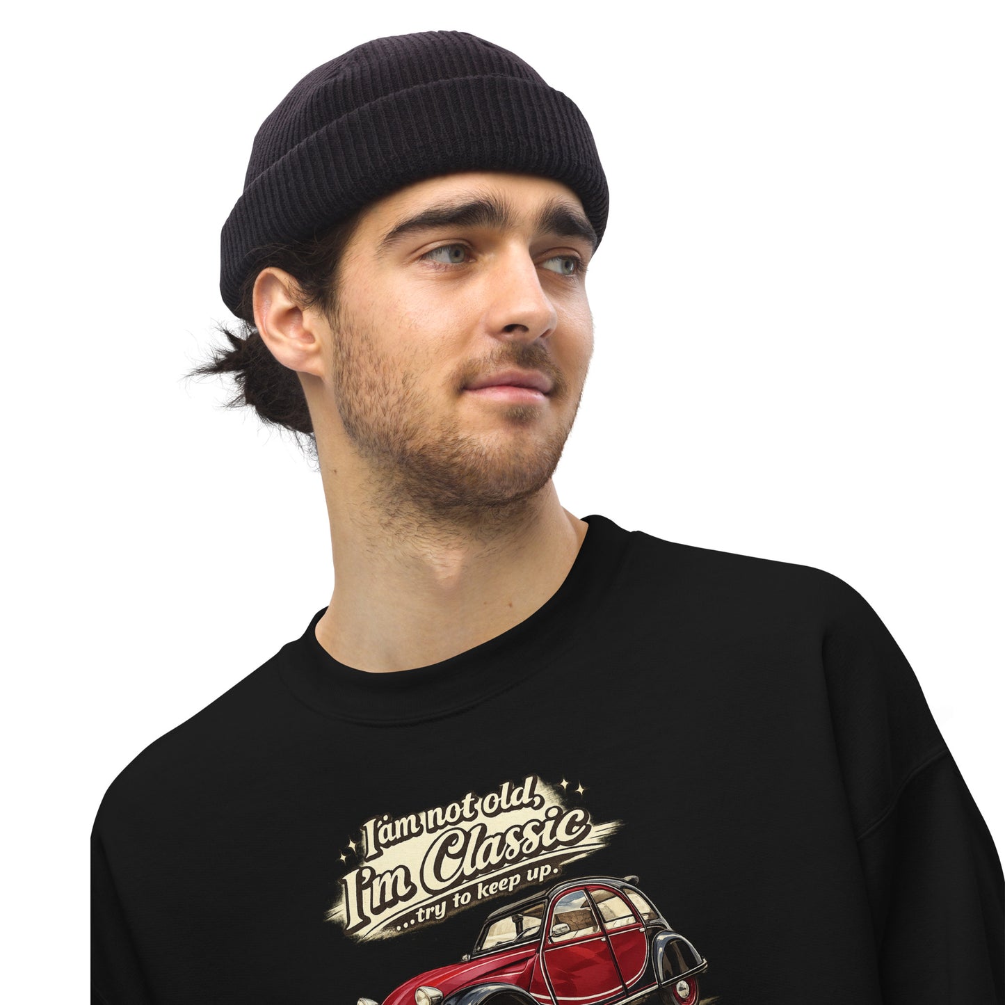 Classic Collection Sweatshirt – Citroën 2CV Charleston Illustration | “I'm not old, I'm classic”