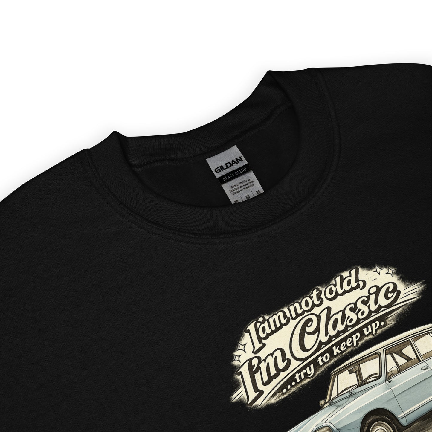 Classic Collectie Sweatshirt – Citroën Ami 8 Vintage Illustratie | “I’m not old, I’m Classic”