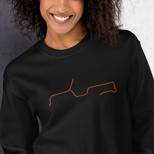 Sweat-shirt Silhouette – Illustration Citroën Méhari | Minimaliste, élégant et chaud