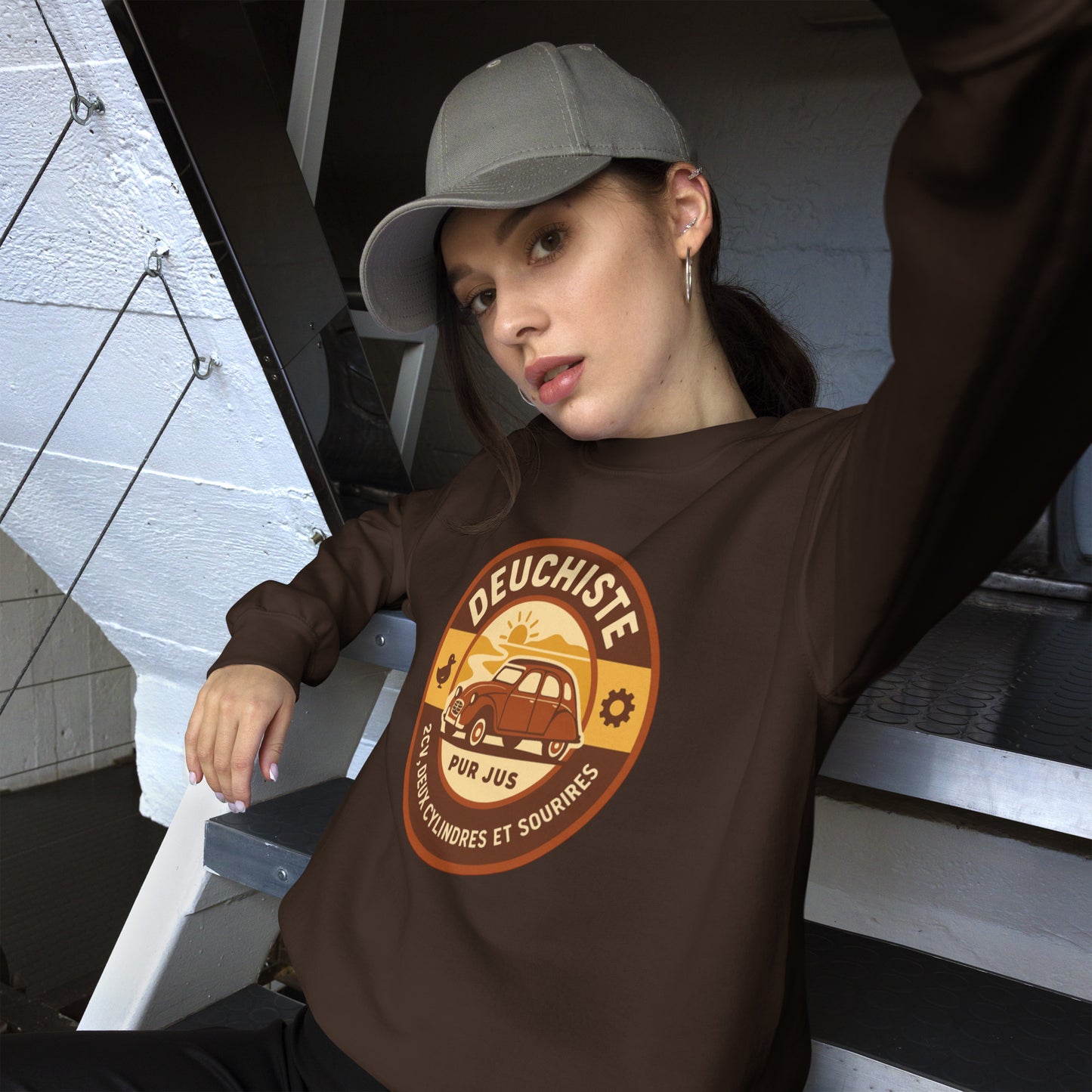 Sweater “Deuchiste Pur Jus” – Warme vibes, koel design