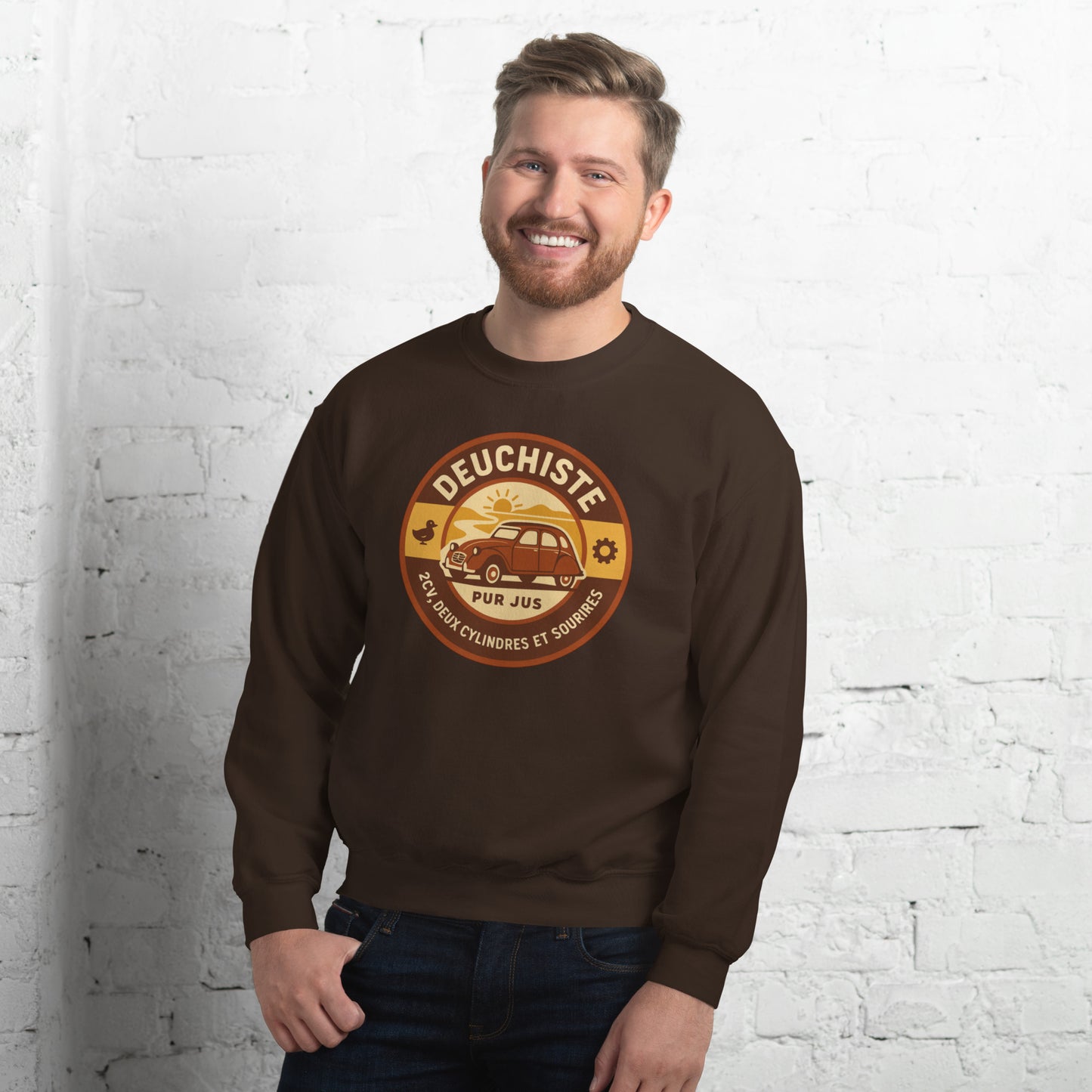 Sweater “Deuchiste Pur Jus” – Warme vibes, koel design